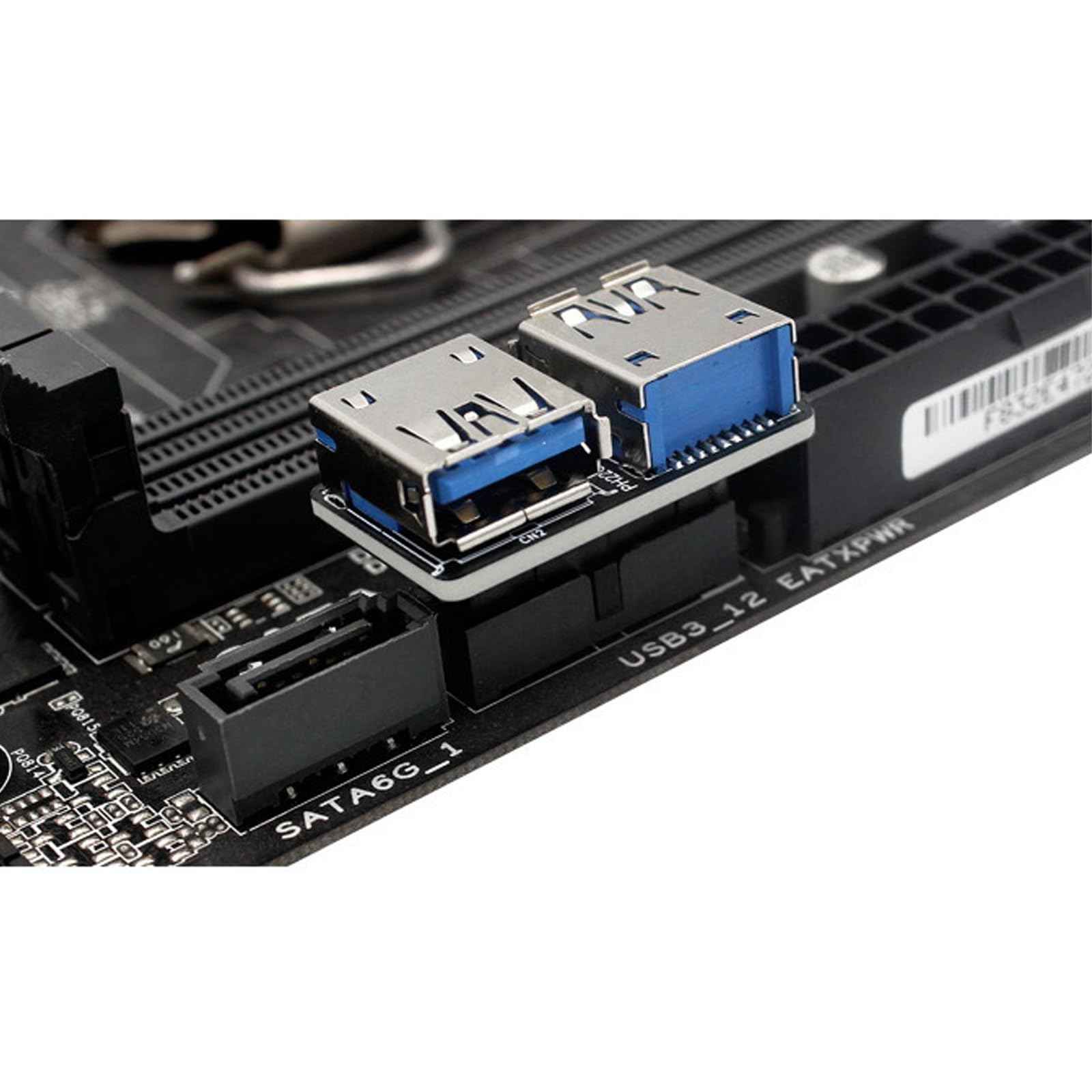 WLGQ USB 3.0 Dual Port Adapter – 19/20 PIN to Dual USB 3.0 Female Header for PC Motherboard Expansion (A) - WLGQHUB