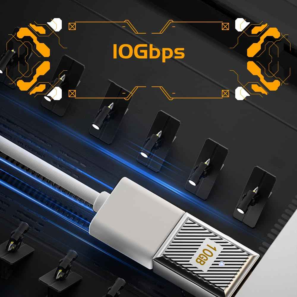 WLGQ USB3.1 Type C Male to A Female Elbow 120w Charging Adapter 10Gbps Aluminum Alloy 90 Degree Shell Right Angle Elbow, USB CM-AF 03 - WLGQHUB
