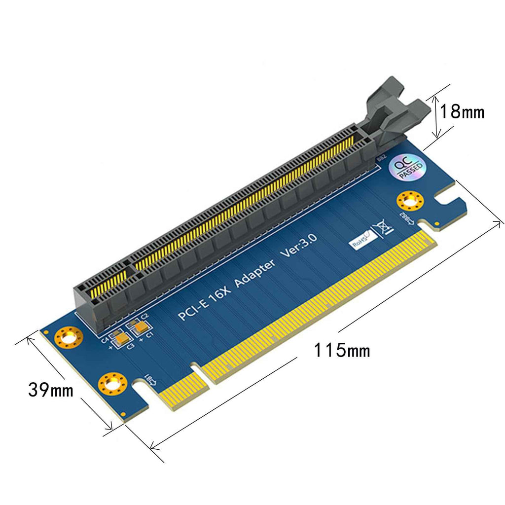 WLGQ PCI-E Riser Card Adapter - PCI Express Version 4.0, 90 Degree Male to Female Adapter - WLGQHUB