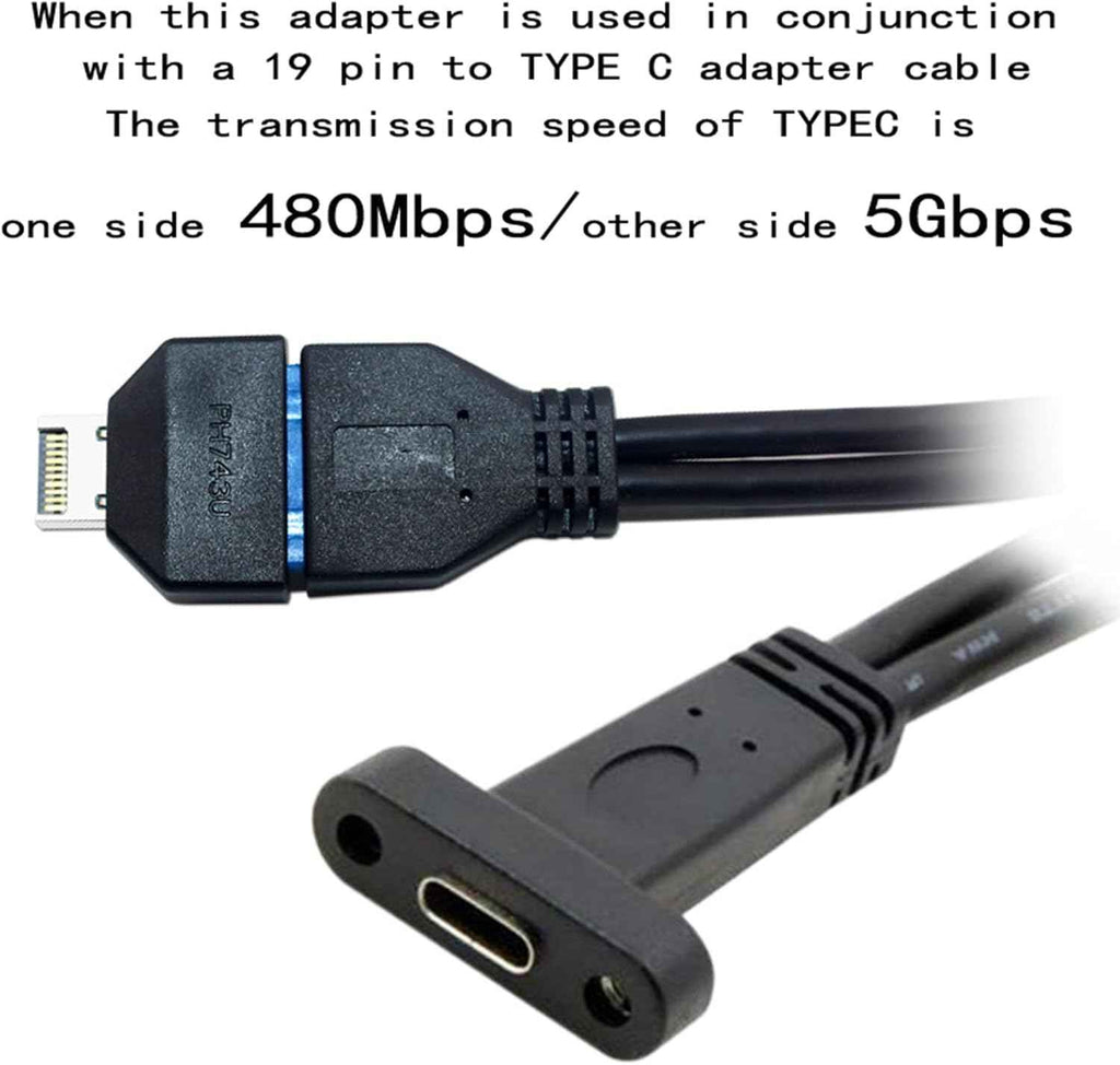 WLGQ USB 3.0 Motherboard Adapter - Type E to 19Pin Converter for Data Transfer - WLGQHUB