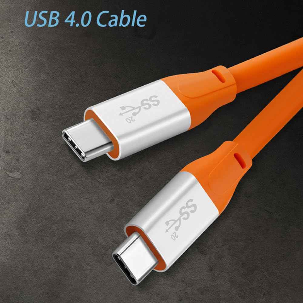 WLGQ USB C to USB C Fast Charge Cable - 3.2 GEN 2 100W, 20Gbps E-Marker Type-C, 4K@60Hz Video, 3ft Orange - WLGQHUB