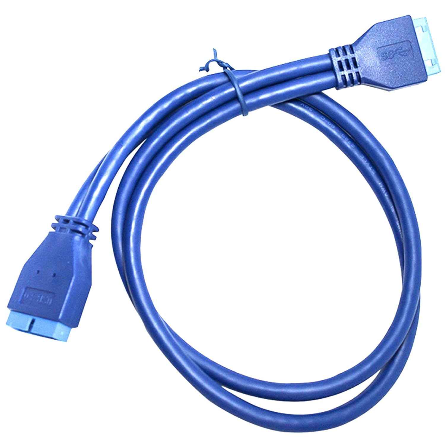WLGQ USB 3.0 Internal Extension Cable 19/20-Pin Male to Female (0.2m) - High-Speed 5Gbps for Motherboard Headers and Front Panel Ports - WLGQHUB