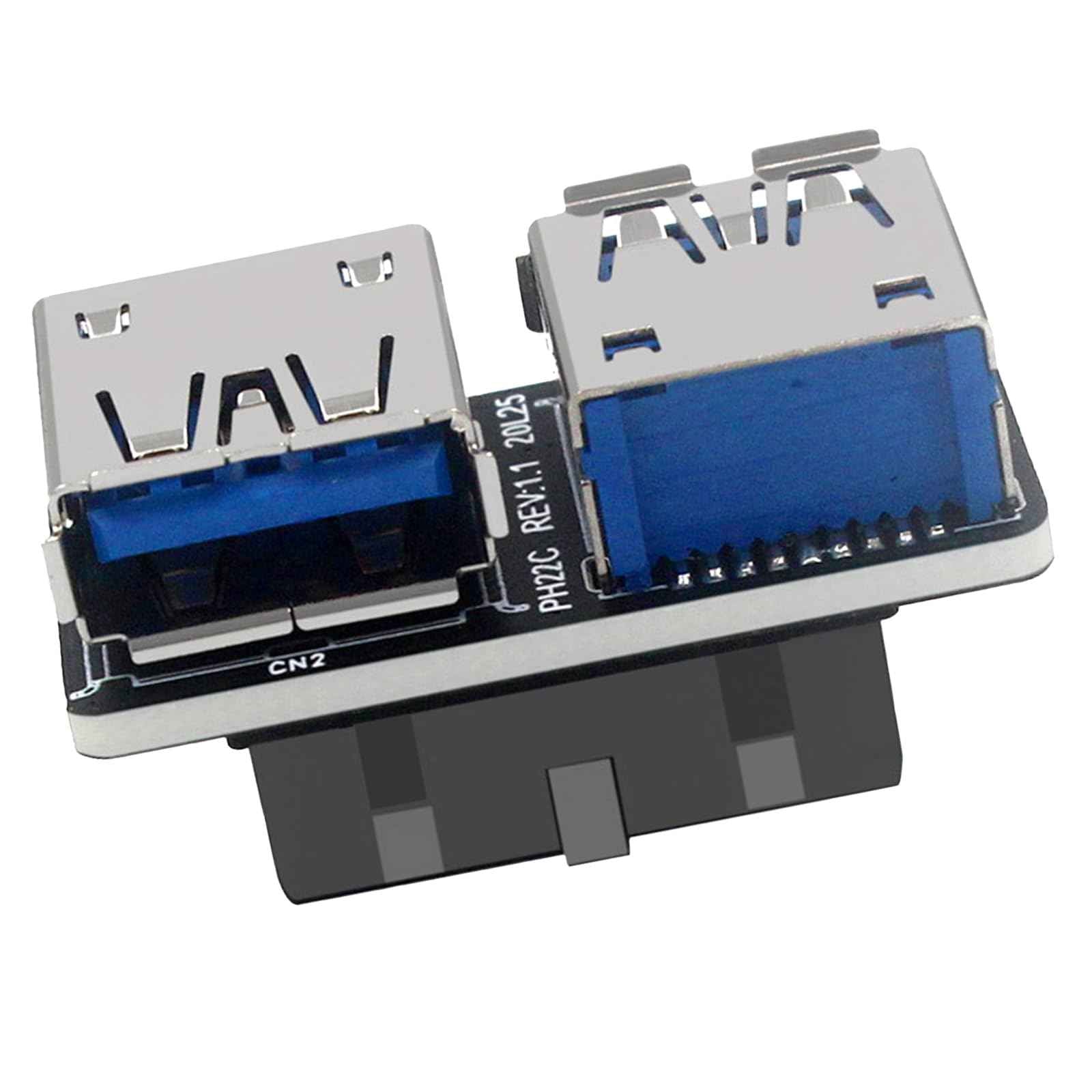 WLGQ USB 3.0 Dual Port Adapter – 19/20 PIN to Dual USB 3.0 Female Header for PC Motherboard Expansion (A) - WLGQHUB