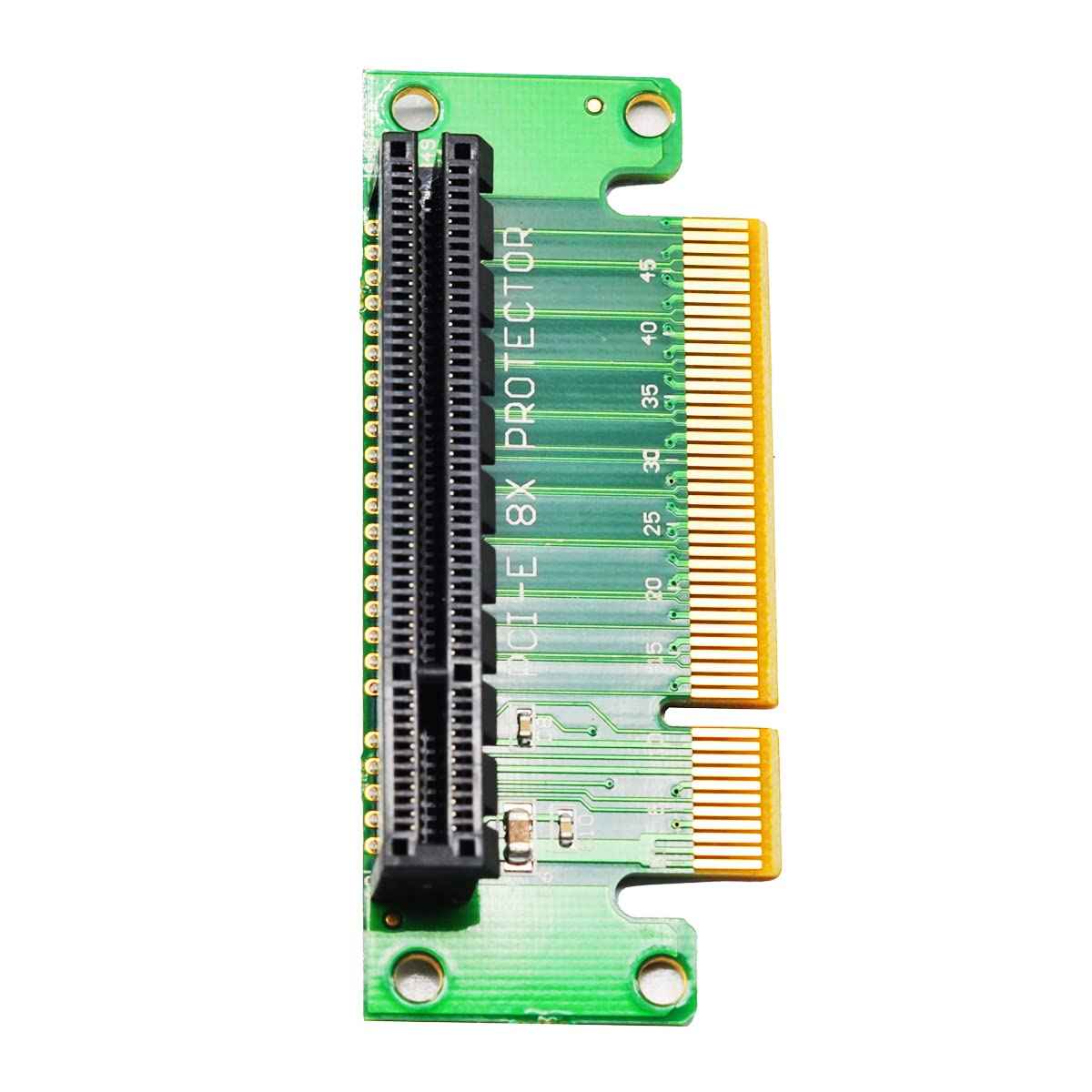 WLGQ PCIe X8 Riser Card Male to Female Adapter, PCI Express 8X Left 90 Degree for Server, Desktop, and Bitcoin Mining Machines - WLGQHUB