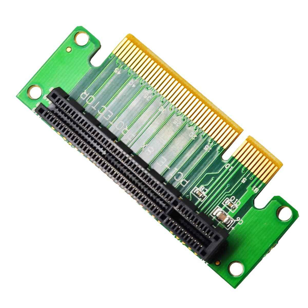 WLGQ PCIe X8 Riser Card Male to Female Adapter, PCI Express 8X Left 90 Degree for Server, Desktop, and Bitcoin Mining Machines - WLGQHUB