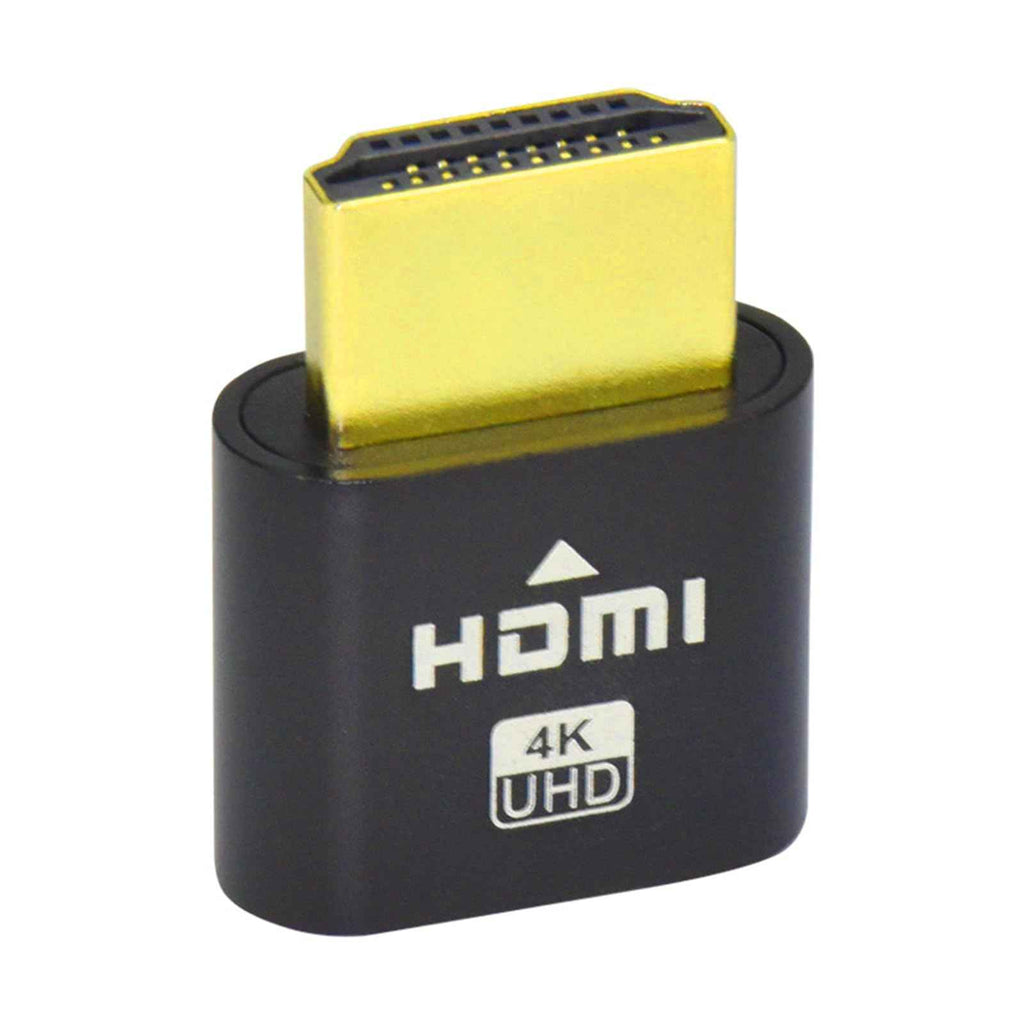 WLGQ 4K HDMI Dummy Load Emulator - High Resolution Virtual Monitor Display Adapter (Black - 1pc) - WLGQHUB
