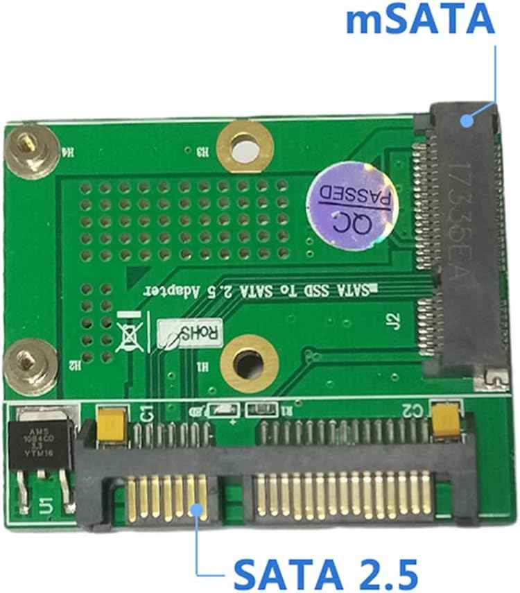 WLGQ mSATA to SATA Adapter Card for 2.5 Inch SSD - Mini PCIe Solid State Drive Converter - WLGQHUB