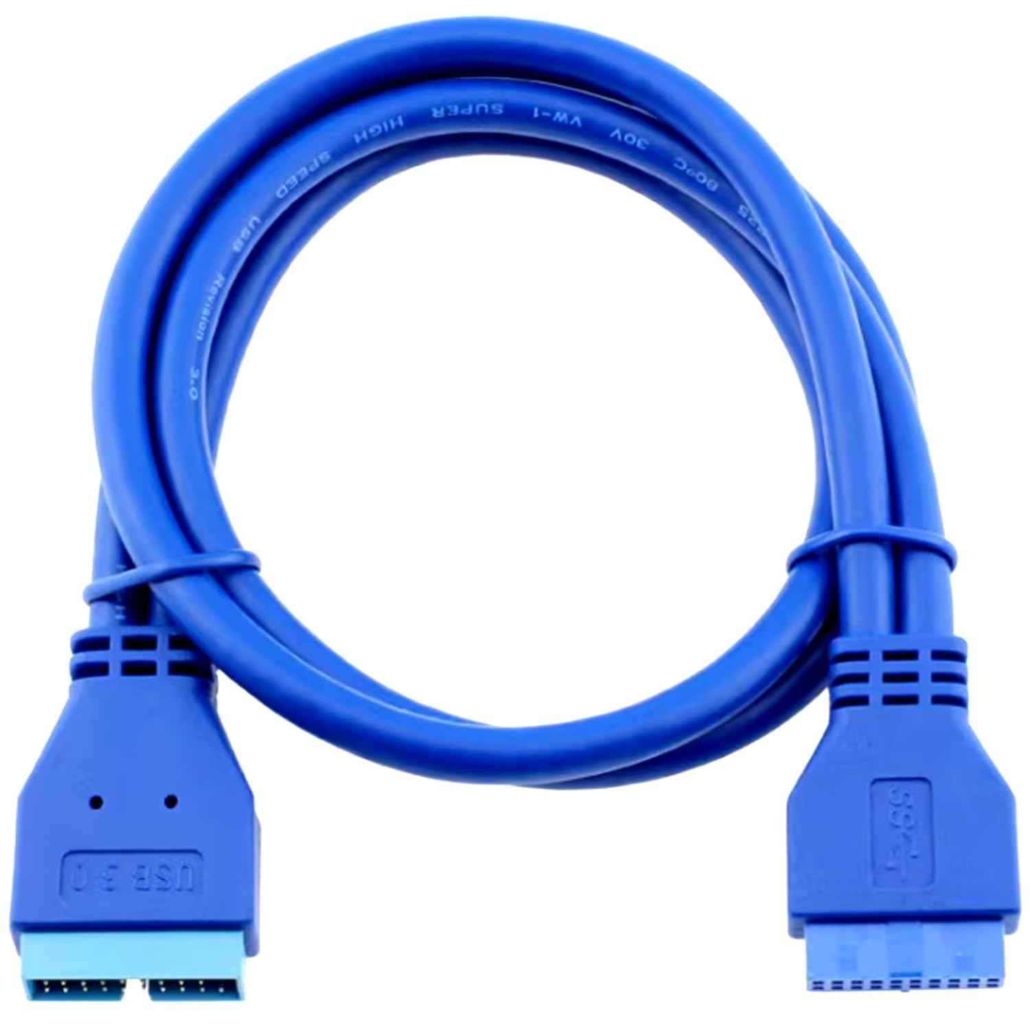 WLGQ USB 3.0 Internal Extension Cable 19/20-Pin Male to Female (0.2m) - High-Speed 5Gbps for Motherboard Headers and Front Panel Ports - WLGQHUB