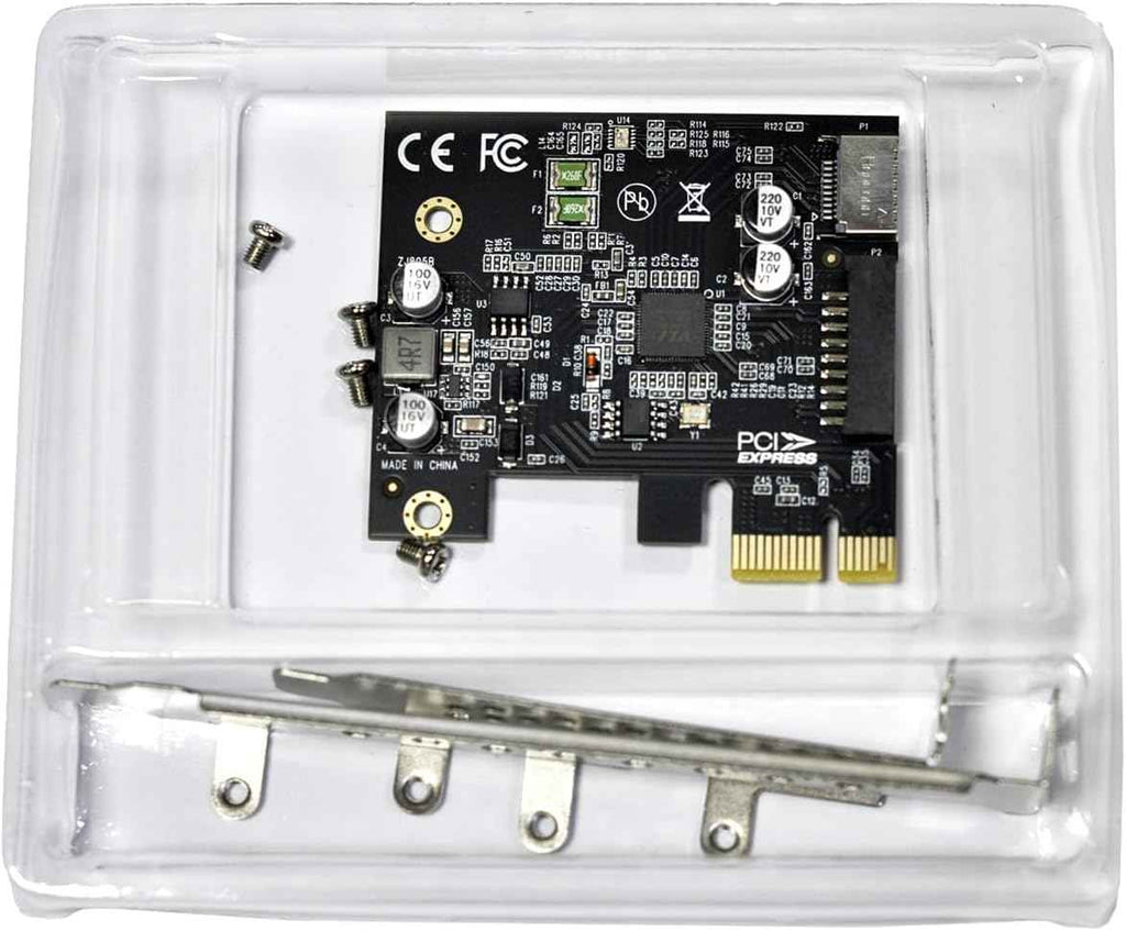 WLGQ PCI-E USB 3.2 Adapter Card - 1X to USB 3.2 GEN1 5Gbps Type-E + IDC 19Pin USB A Female Socket Expansion - WLGQHUB