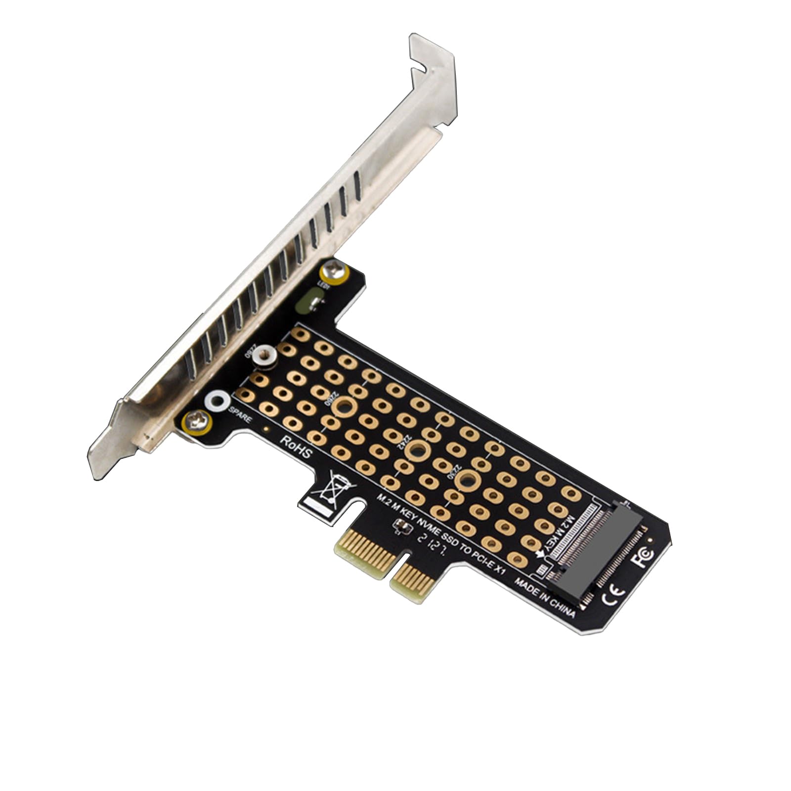 WLGQ M.2 NVMe SSD to PCIe Adapter Card - Black, Supports 2230/2242/2260/2280 - WLGQHUB