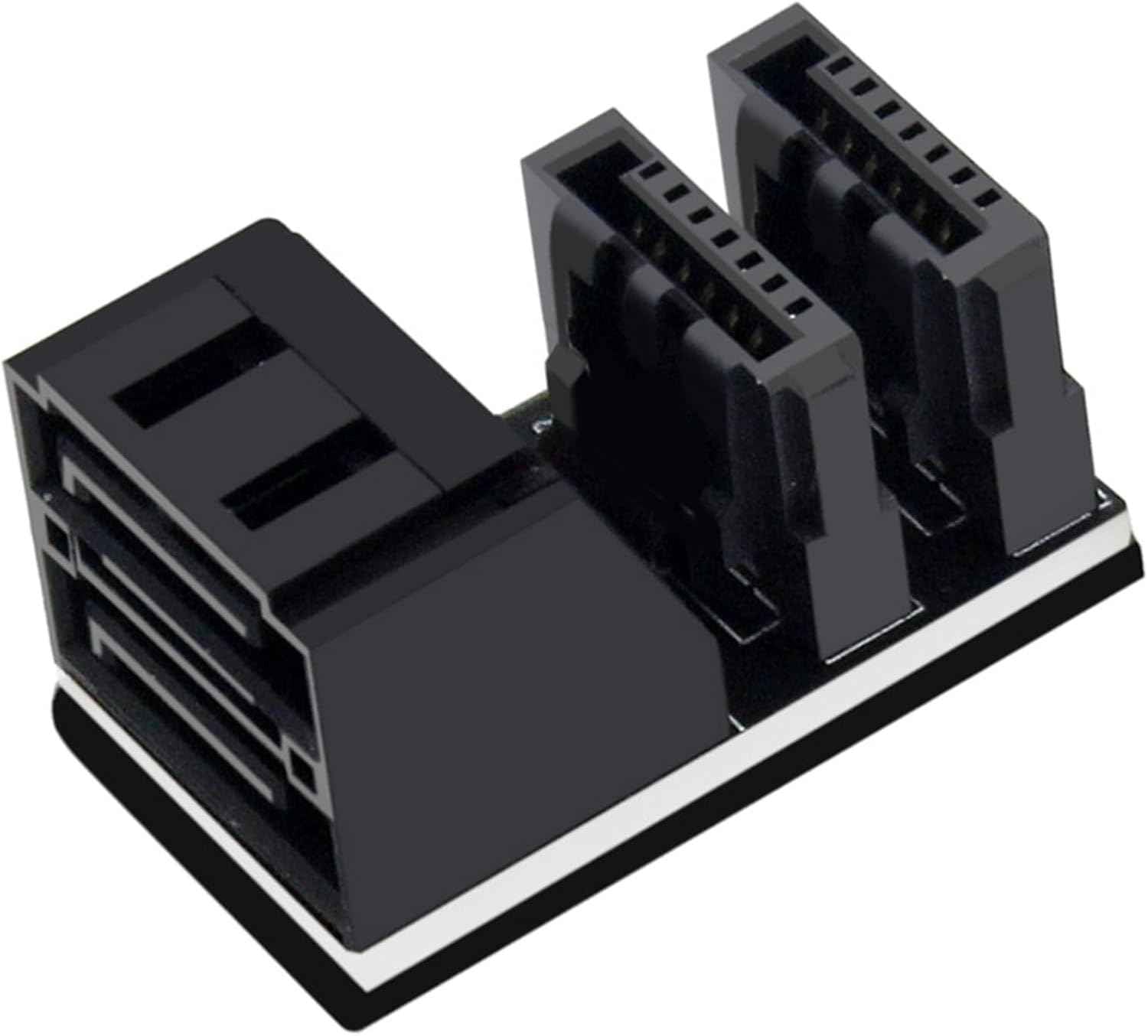 WLGQ Double-Layer SATA Adapter 7-Pin Male to Female 90-Degree, Dual Port Simultaneous Direction Switch, EVA Coated Insulated - WLGQHUB
