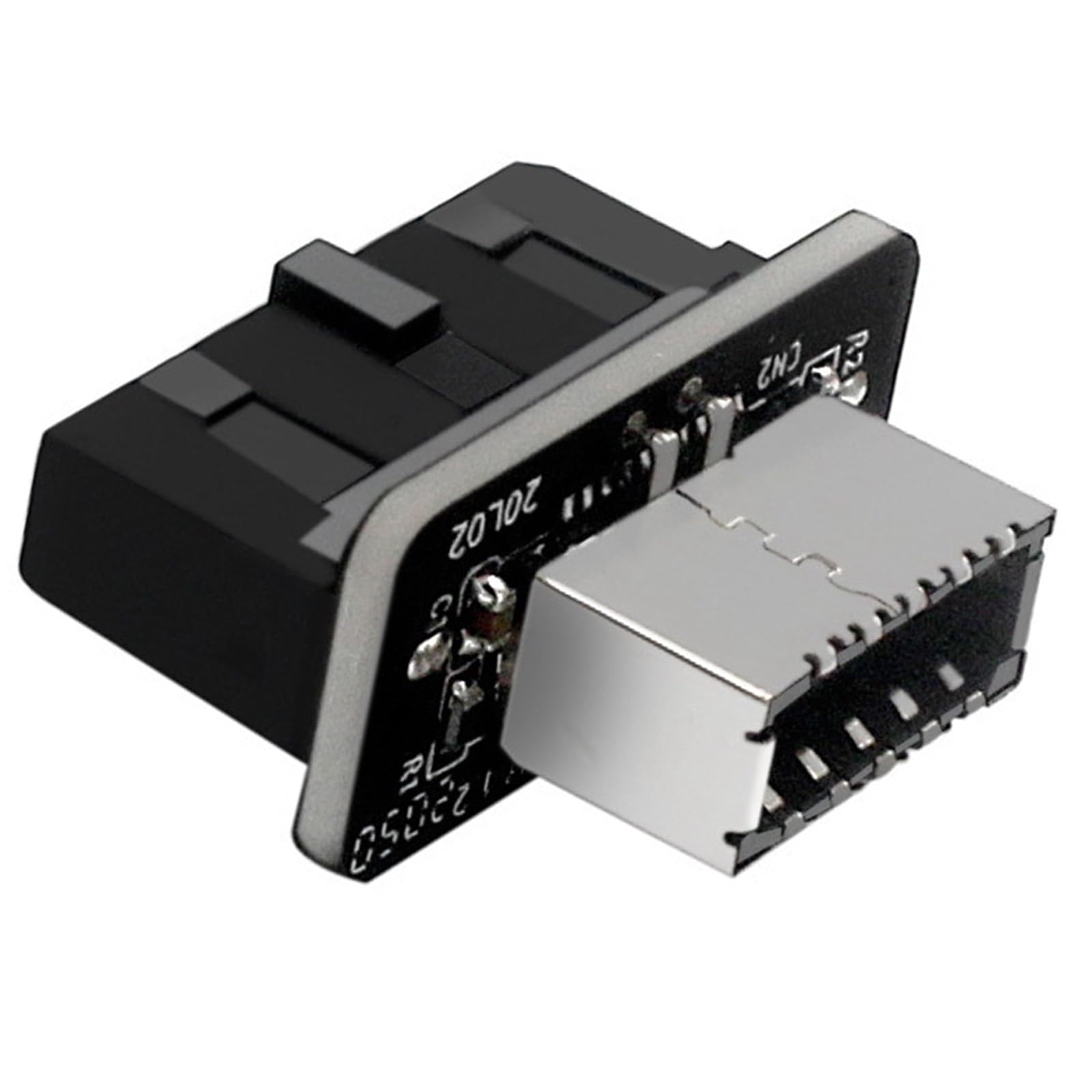 WLGQ USB 3.0 Type E Adapter, Internal USB 3.2 Converter, 19-Pin to TYPE-E, Black - WLGQHUB