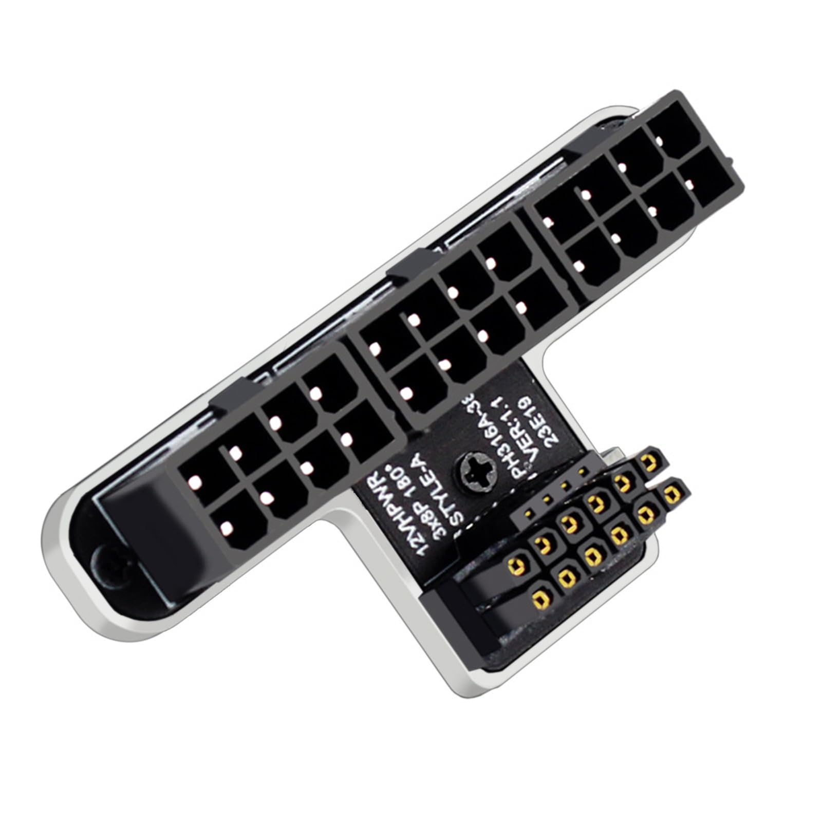 WLGQ ATX 3.0 12VHPWR Adapter - 16Pin to 3x 8-Pin PCIe 5.0 Graphics Card Power Adapter, 600W, 180° Aluminum Alloy, Black - WLGQHUB