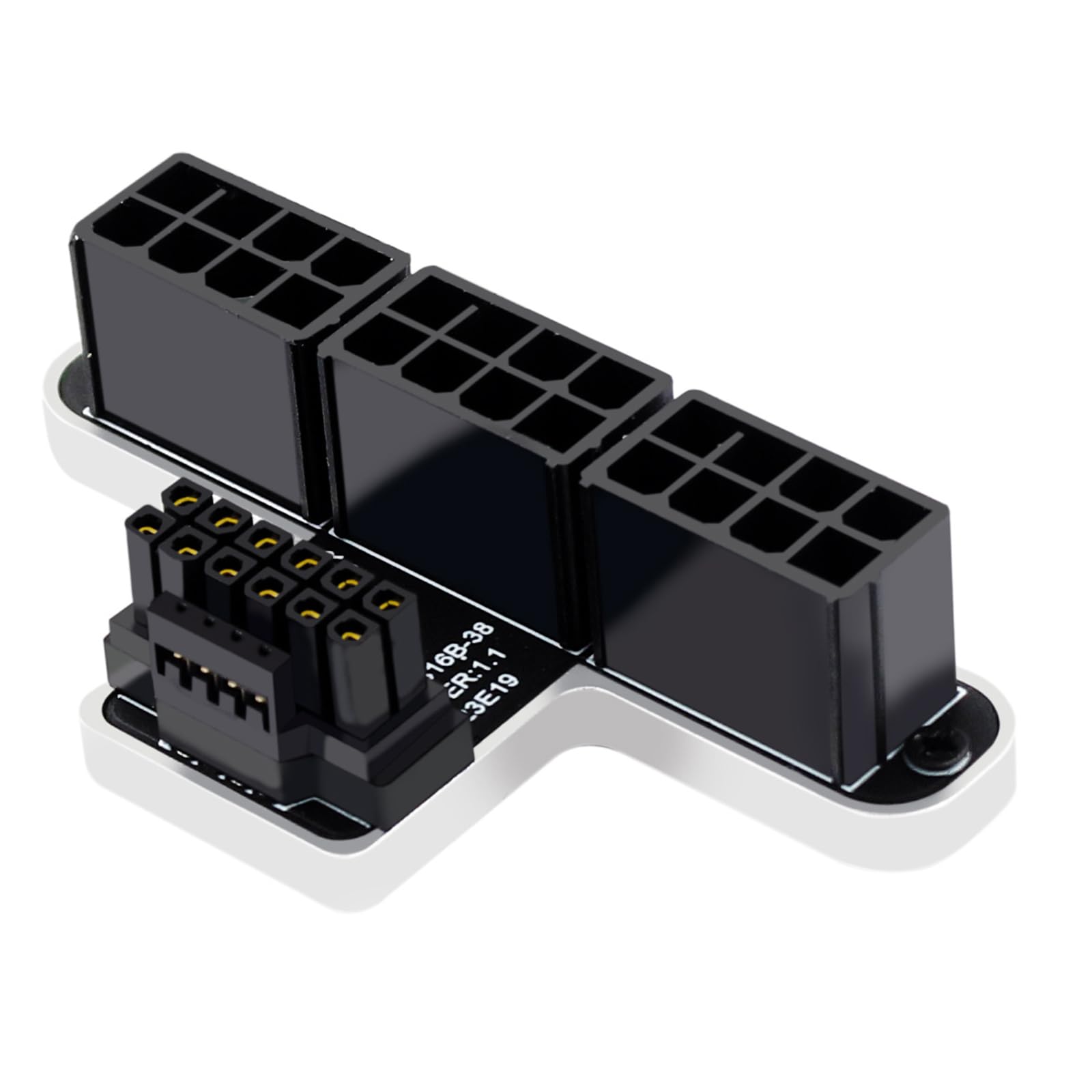 WLGQ ATX 3.0 12VHPWR Adapter - 16Pin to 3x 8-Pin PCIe 5.0 Graphics Card Power Adapter, 600W, 180° Aluminum Alloy, Black - WLGQHUB