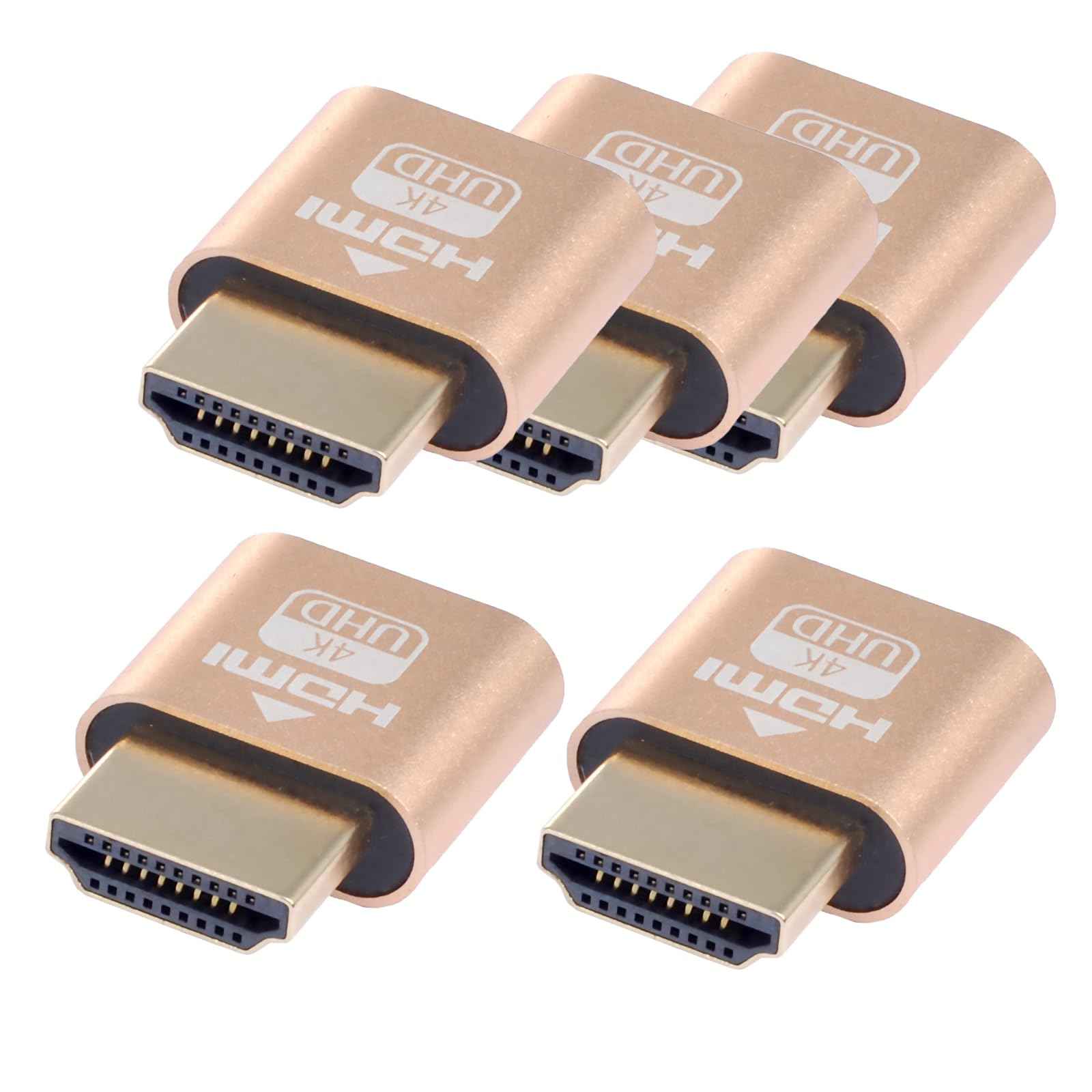 WLGQ 4K HDMI Dummy Load Emulator - High Resolution Virtual Monitor Display Adapter (Black - 1pc) - WLGQHUB