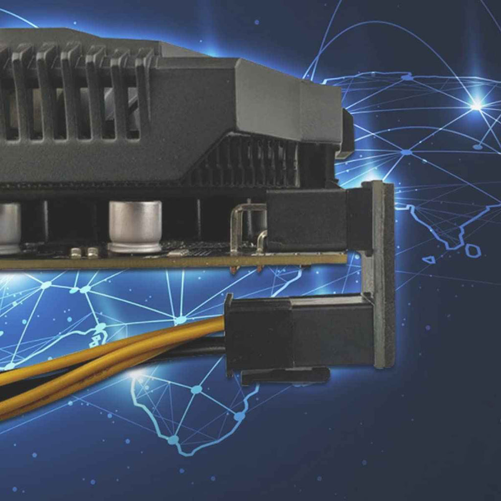 WLGQ ATX Female to Male 6pin Adapter 180 Degree Angled RVS for Desktop Graphics Card - WLGQHUB