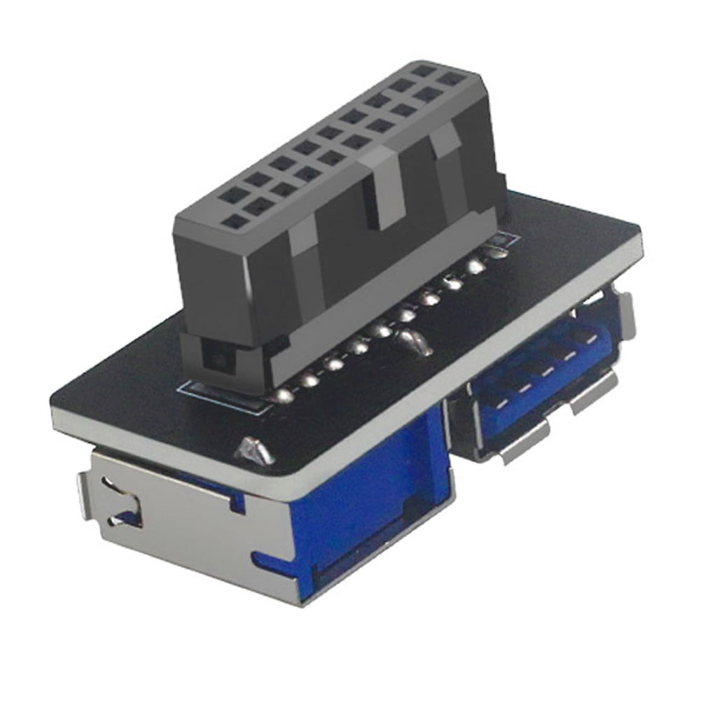 WLGQ USB 3.0 Dual Port Adapter – 19/20 PIN to Dual USB 3.0 Female Header for PC Motherboard Expansion (A) - WLGQHUB