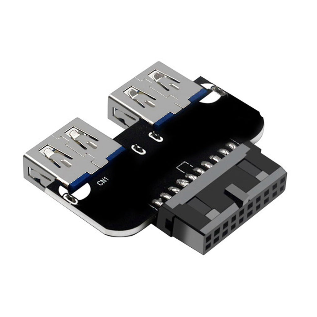 WLGQ USB 3.0 Dual Port Adapter – 19/20 PIN to Dual USB 3.0 Female Header for PC Motherboard Expansion (A) - WLGQHUB