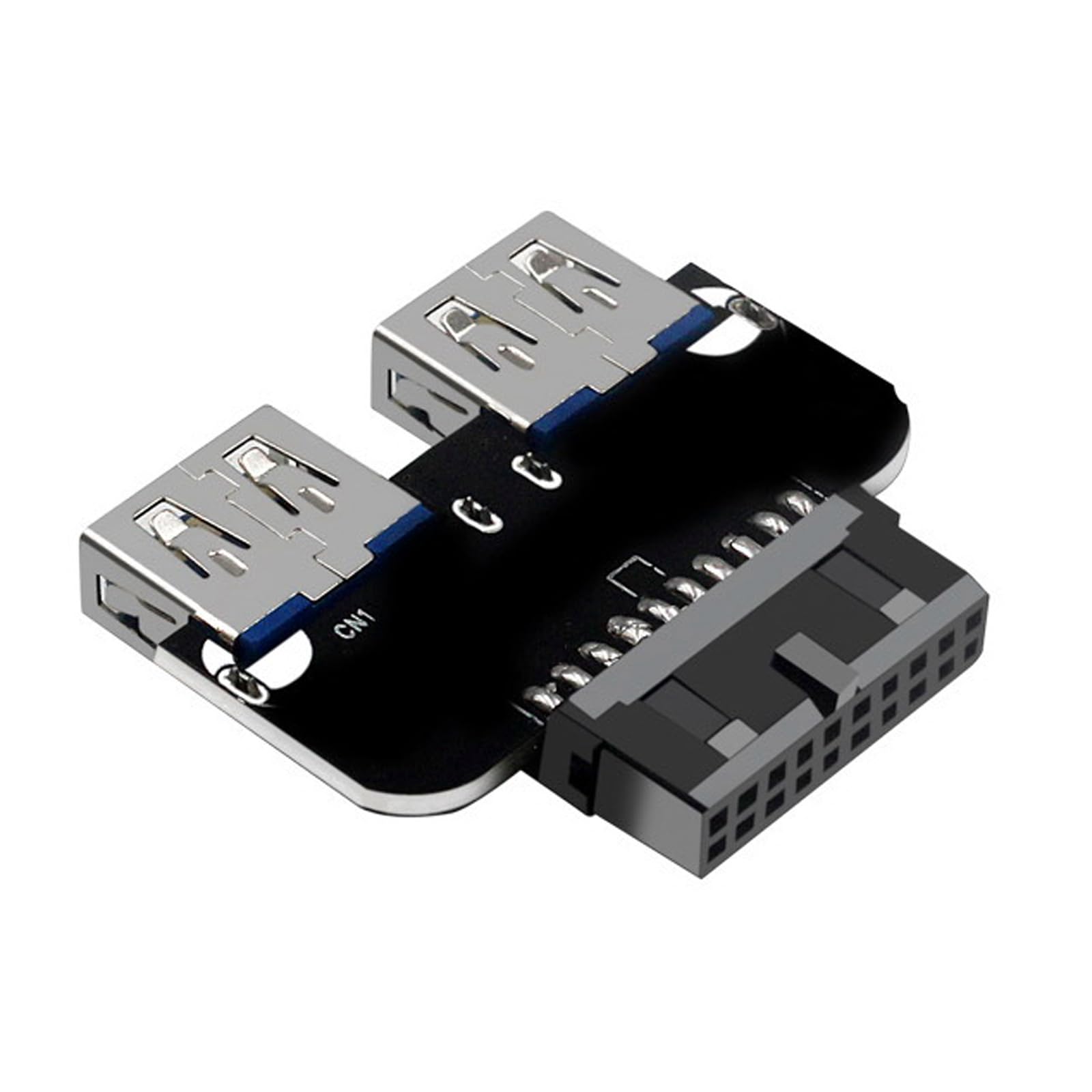 WLGQ USB 3.0 Dual Port Adapter – 19/20 PIN to Dual USB 3.0 Female Header for PC Motherboard Expansion (A) - WLGQHUB