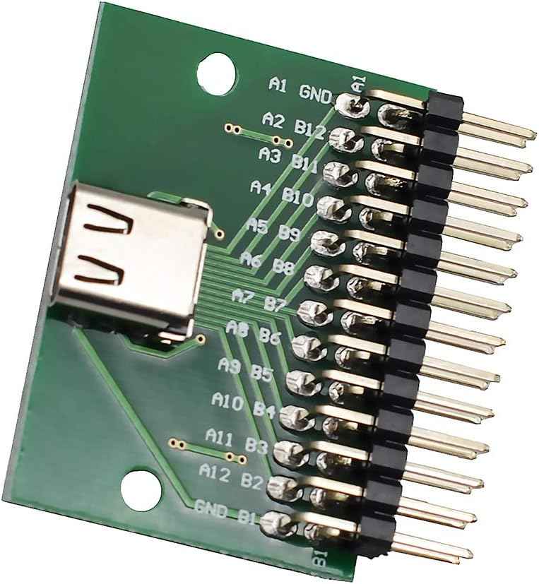 WLGQ USB-C Test Board with PCB Test Socket | 2.54mm Pitch Header | USB 3.1 Type-C Motherboard Diagnostic Tool for Electronics Engineers - WLGQHUB