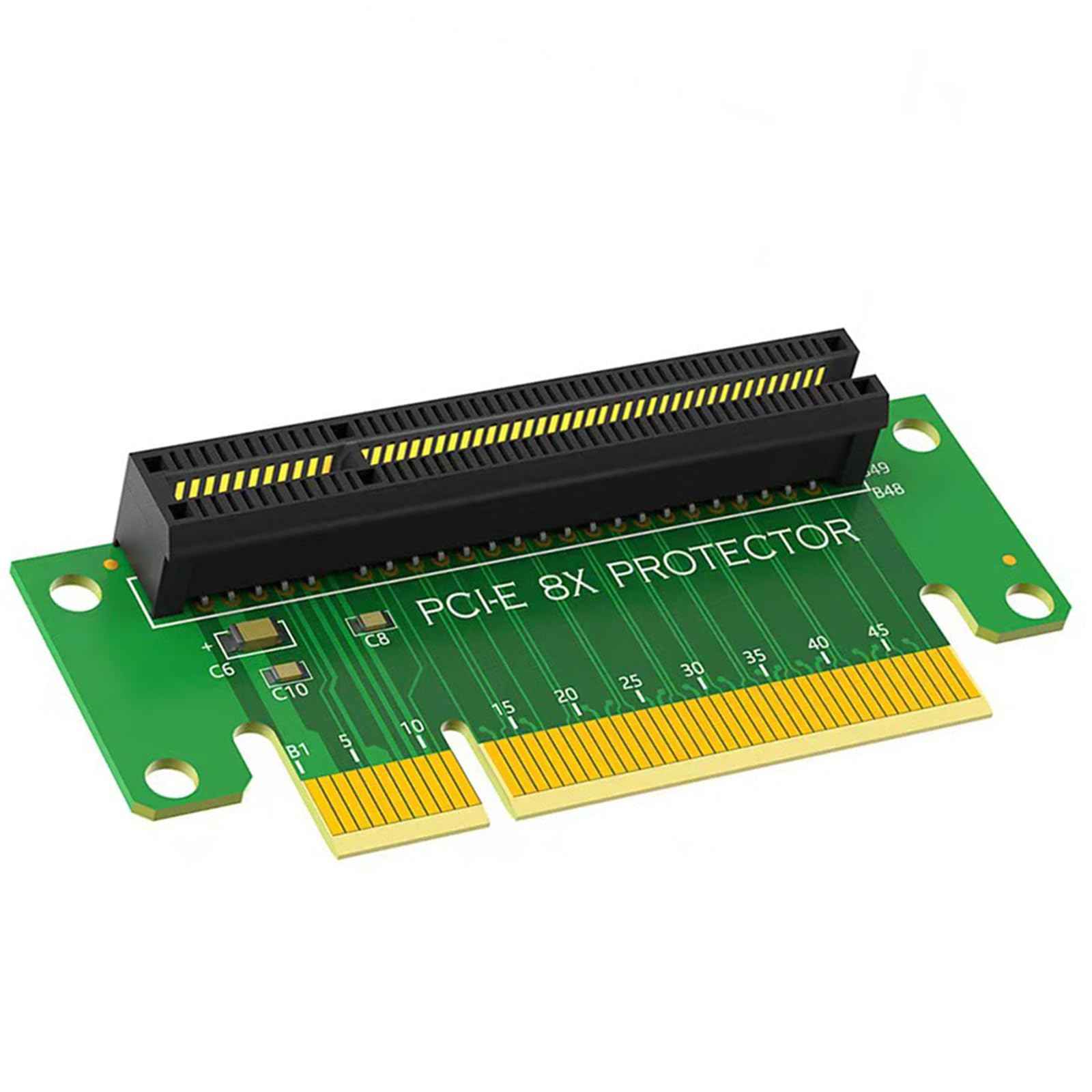 WLGQ PCIe X8 Riser Card Male to Female Adapter, PCI Express 8X Left 90 Degree for Server, Desktop, and Bitcoin Mining Machines - WLGQHUB