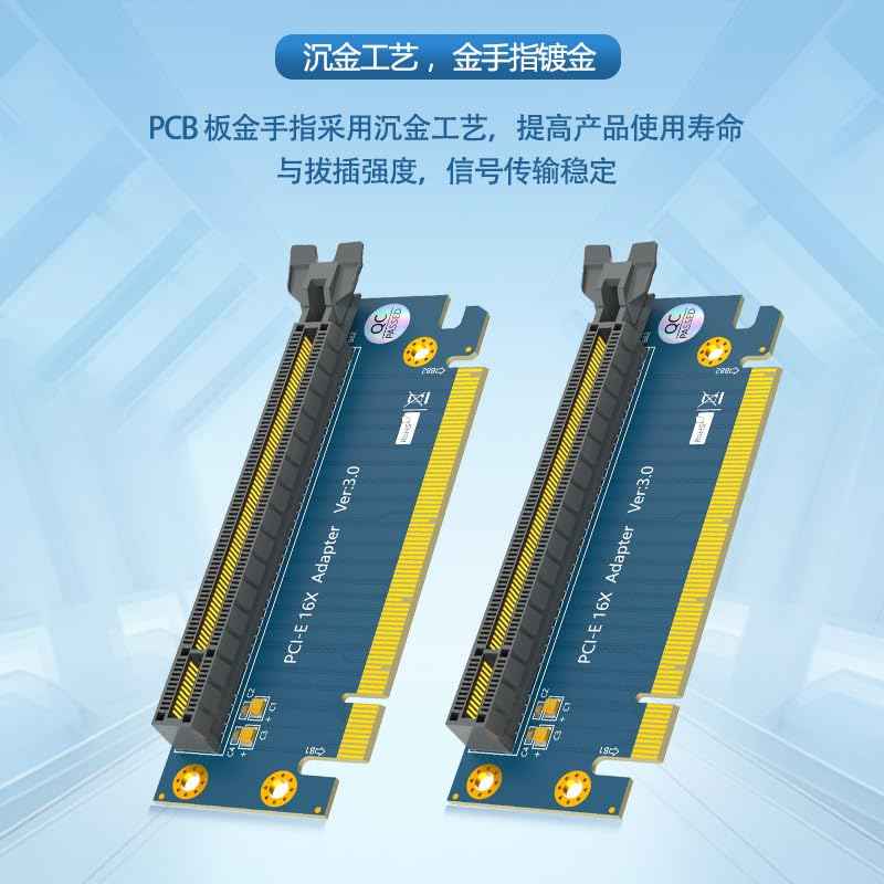 WLGQ PCI-E Riser Card Adapter - PCI Express Version 4.0, 90 Degree Male to Female Adapter - WLGQHUB