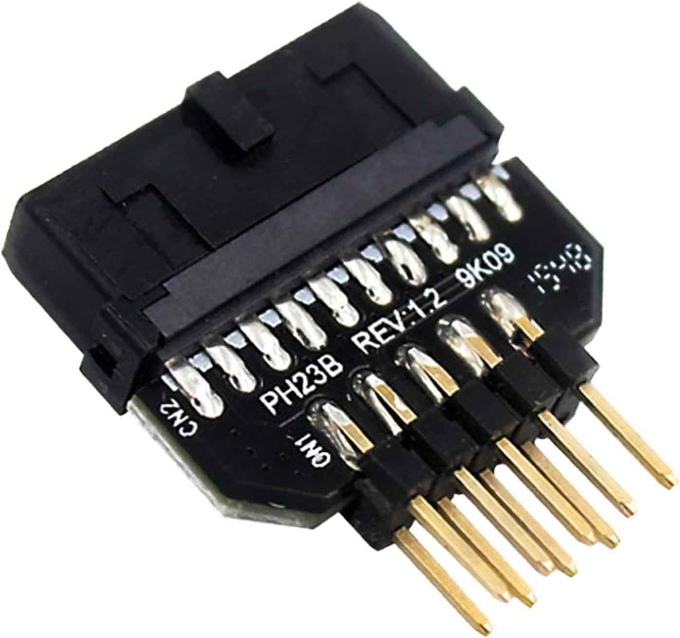 WLGQ USB 2.0 9PIN to 19PIN Adapter Male to Female Connector Converter - Black - WLGQHUB