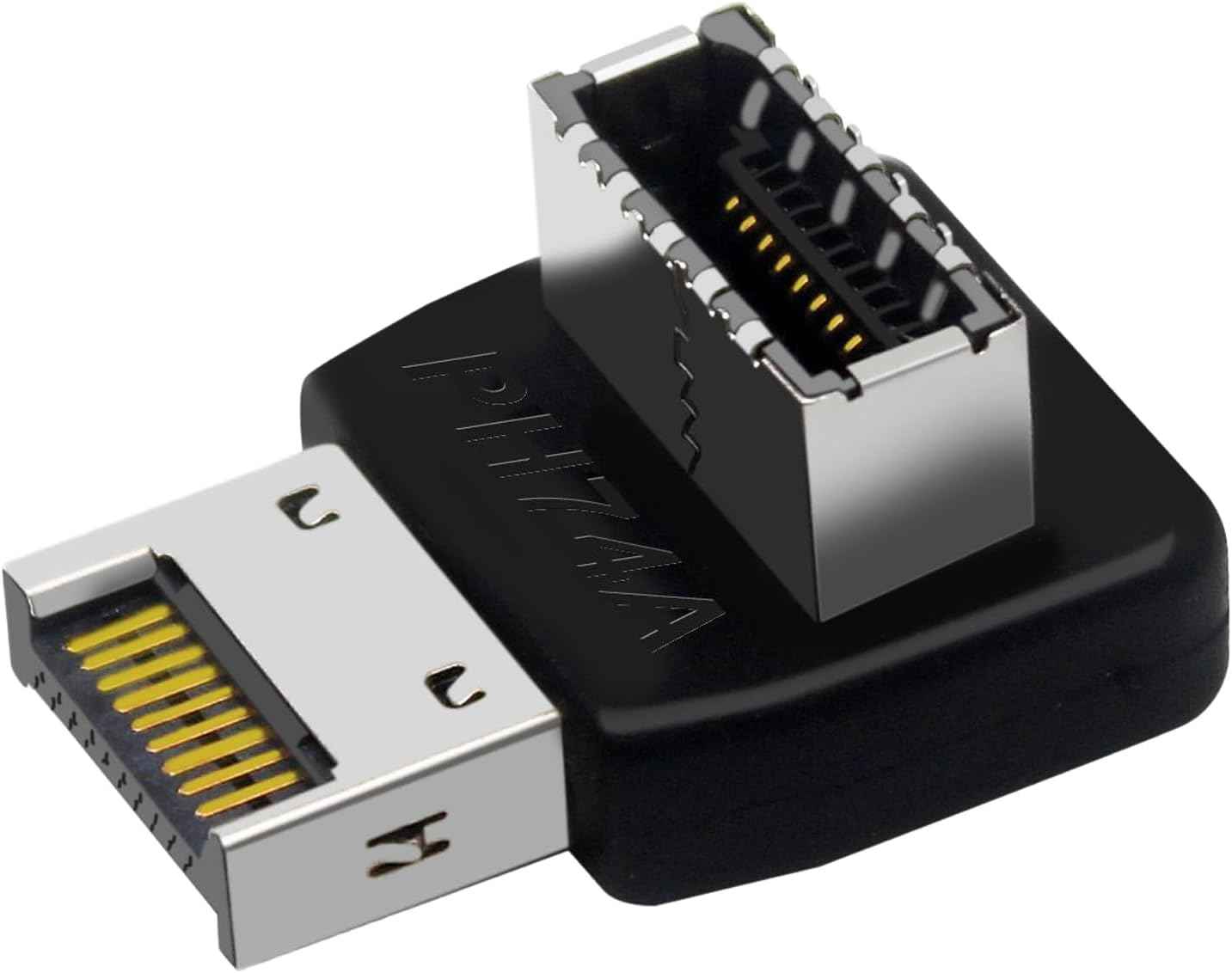 WLGQ USB 3.1 Type E Angle Adapter Male to Female (Mold A) - Black - WLGQHUB