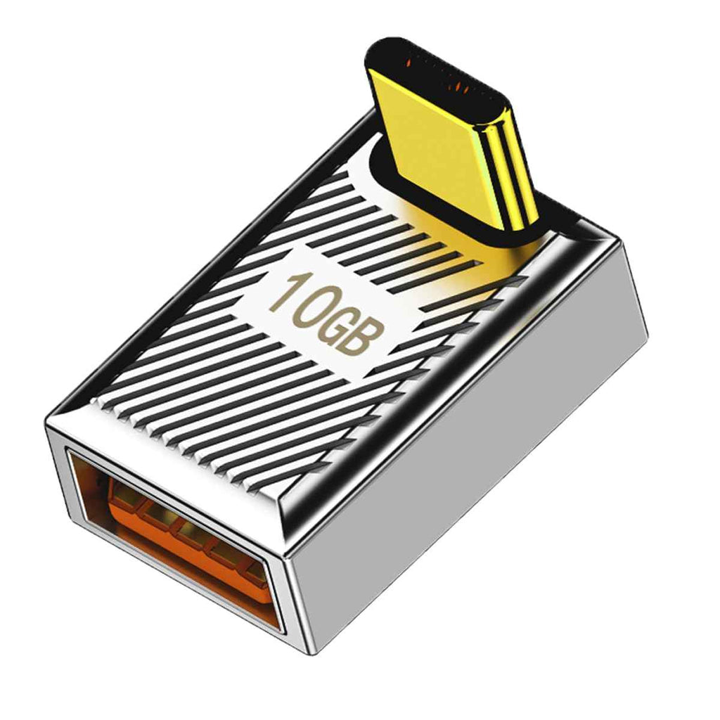 WLGQ USB Type C to A Elbow Adapter - 120W Charging, 10Gbps Data Transfer, Aluminum Alloy Right Angle Design - WLGQHUB