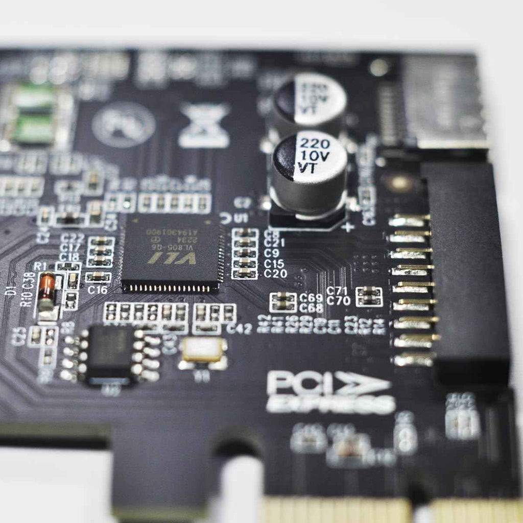 WLGQ PCI-E USB 3.2 Adapter Card - 1X to USB 3.2 GEN1 5Gbps Type-E + IDC 19Pin USB A Female Socket Expansion - WLGQHUB