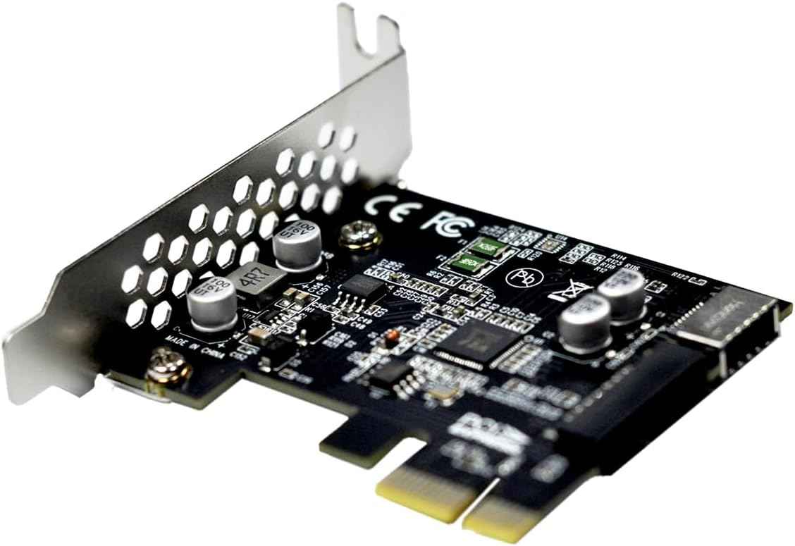 WLGQ PCI-E USB 3.2 Adapter Card - 1X to USB 3.2 GEN1 5Gbps Type-E + IDC 19Pin USB A Female Socket Expansion - WLGQHUB