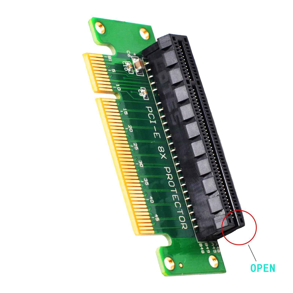 WLGQ PCIe X8 Riser Card Male to Female Adapter, PCI Express 8X Left 90 Degree for Server, Desktop, and Bitcoin Mining Machines - WLGQHUB