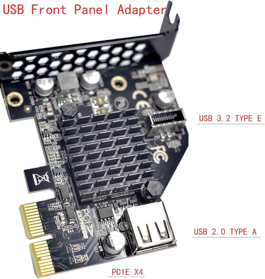 WLGQ PCI-e USB Front Panel Adapter - Internal USB Hub with USB 3.2 (10Gbps) & USB 2.0 for PC, Laptop, Mac, Windows, and Linux - WLGQHUB