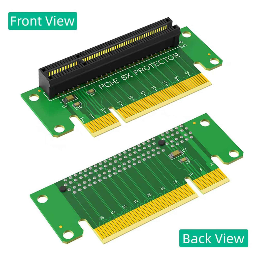 WLGQ PCIe X8 Riser Card Male to Female Adapter, PCI Express 8X Left 90 Degree for Server, Desktop, and Bitcoin Mining Machines - WLGQHUB