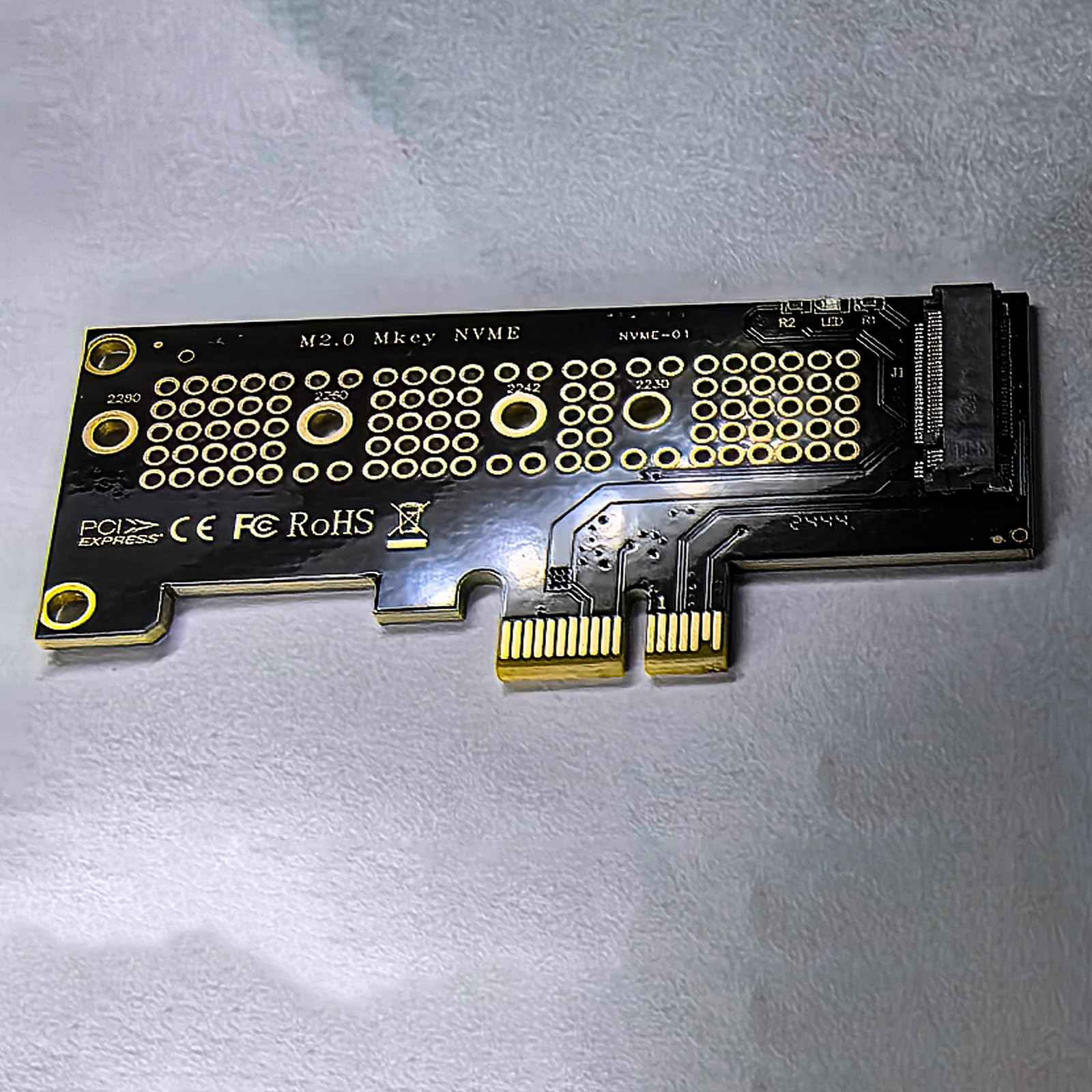 WLGQ M.2 NVMe SSD to PCIe Adapter Card - Black, Supports 2230/2242/2260/2280 - WLGQHUB