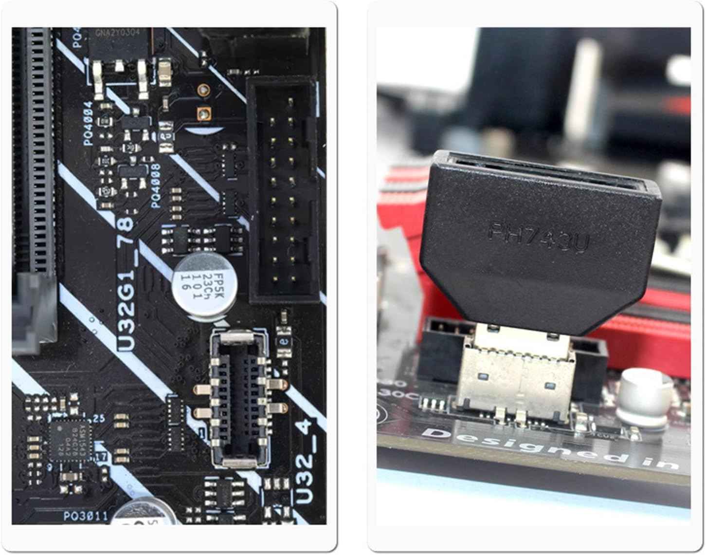 WLGQ USB 3.0 Motherboard Adapter - Type E to 19Pin Converter for Data Transfer - WLGQHUB