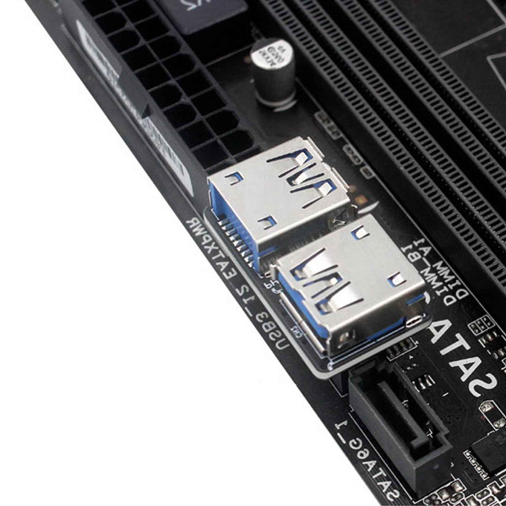 WLGQ USB 3.0 Dual Port Adapter – 19/20 PIN to Dual USB 3.0 Female Header for PC Motherboard Expansion (A) - WLGQHUB