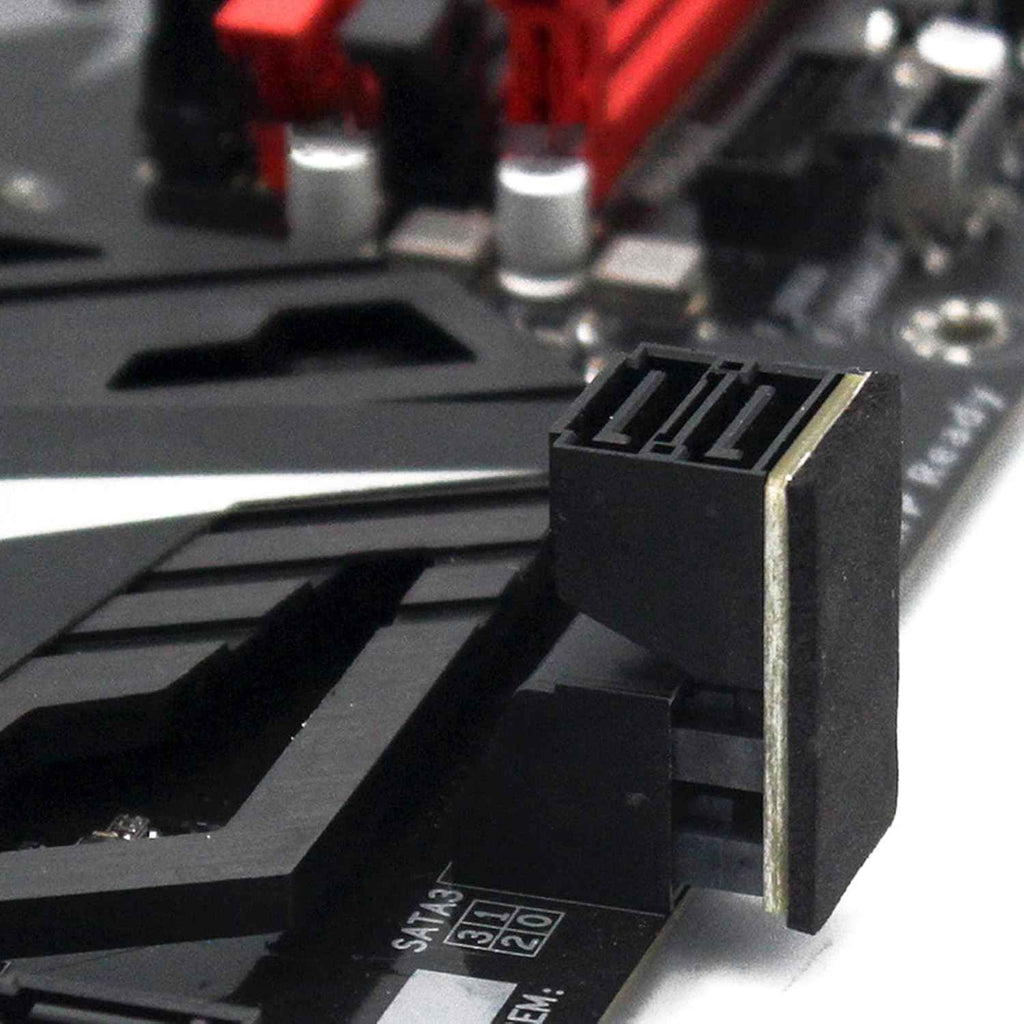 WLGQ Double-Layer SATA Adapter 7-Pin Male to Female 90-Degree, Dual Port Simultaneous Direction Switch, EVA Coated Insulated - WLGQHUB
