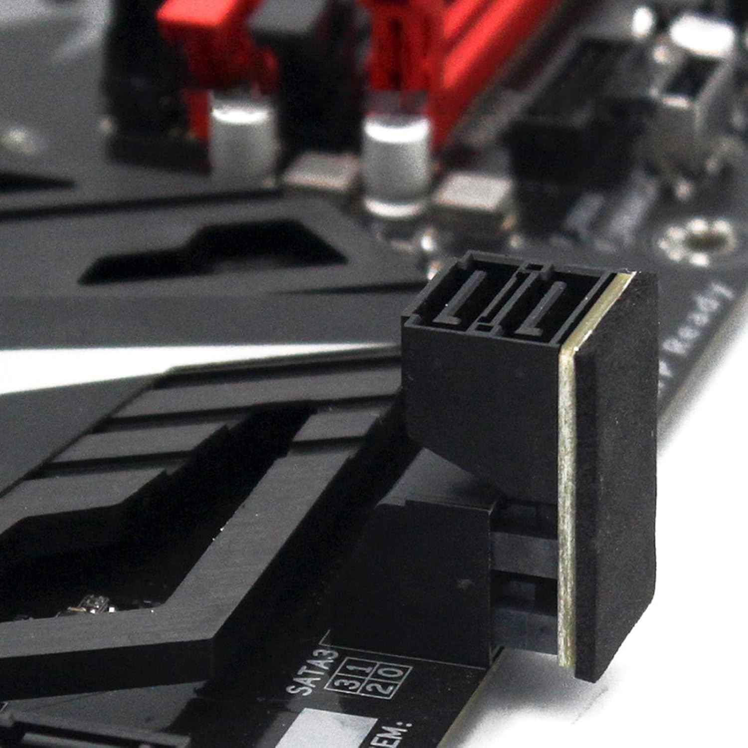 WLGQ Double-Layer SATA Adapter 7-Pin Male to Female 90-Degree, Dual Port Simultaneous Direction Switch, EVA Coated Insulated - WLGQHUB