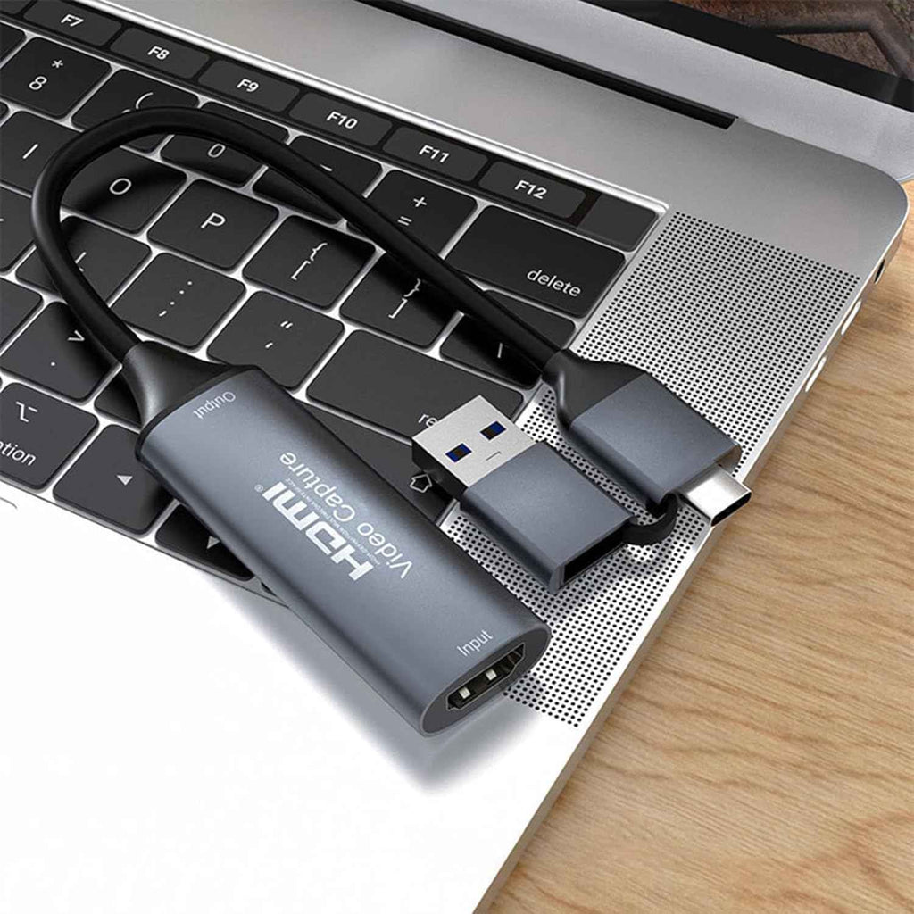 WLGQ HDMI Video Capture Card for 1080P 60FPS Live Streaming & Gaming - Plug & Play HDMI to USB 3.0 & USB-C for DSLR, Camcorder, PC, Mac, Tablet - Low Latency - 1 Pack - WLGQHUB
