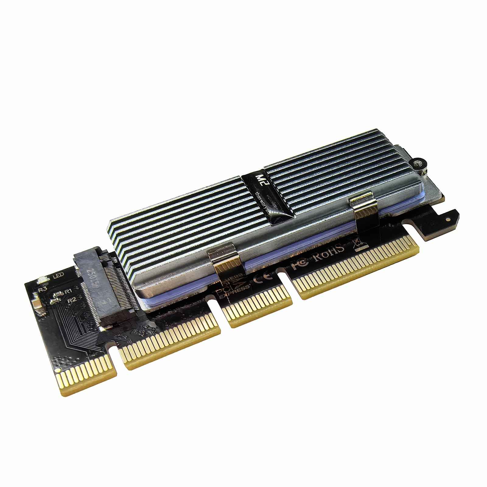 WLGQ M.2 NVMe SSD to PCIe Adapter Card - Black, Supports 2230/2242/2260/2280 - WLGQHUB