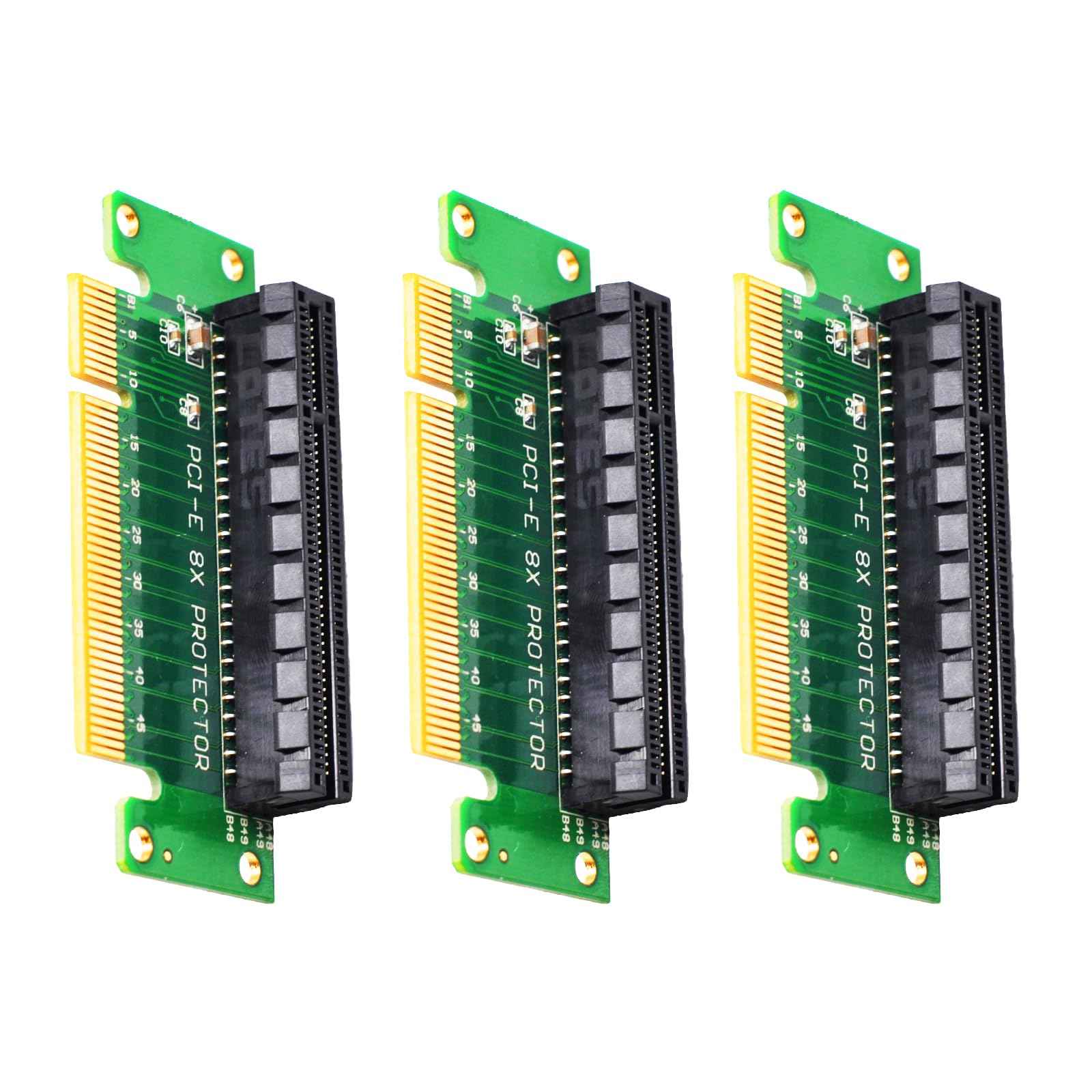 WLGQ PCIe X8 Riser Card Male to Female Adapter, PCI Express 8X Left 90 Degree for Server, Desktop, and Bitcoin Mining Machines - WLGQHUB