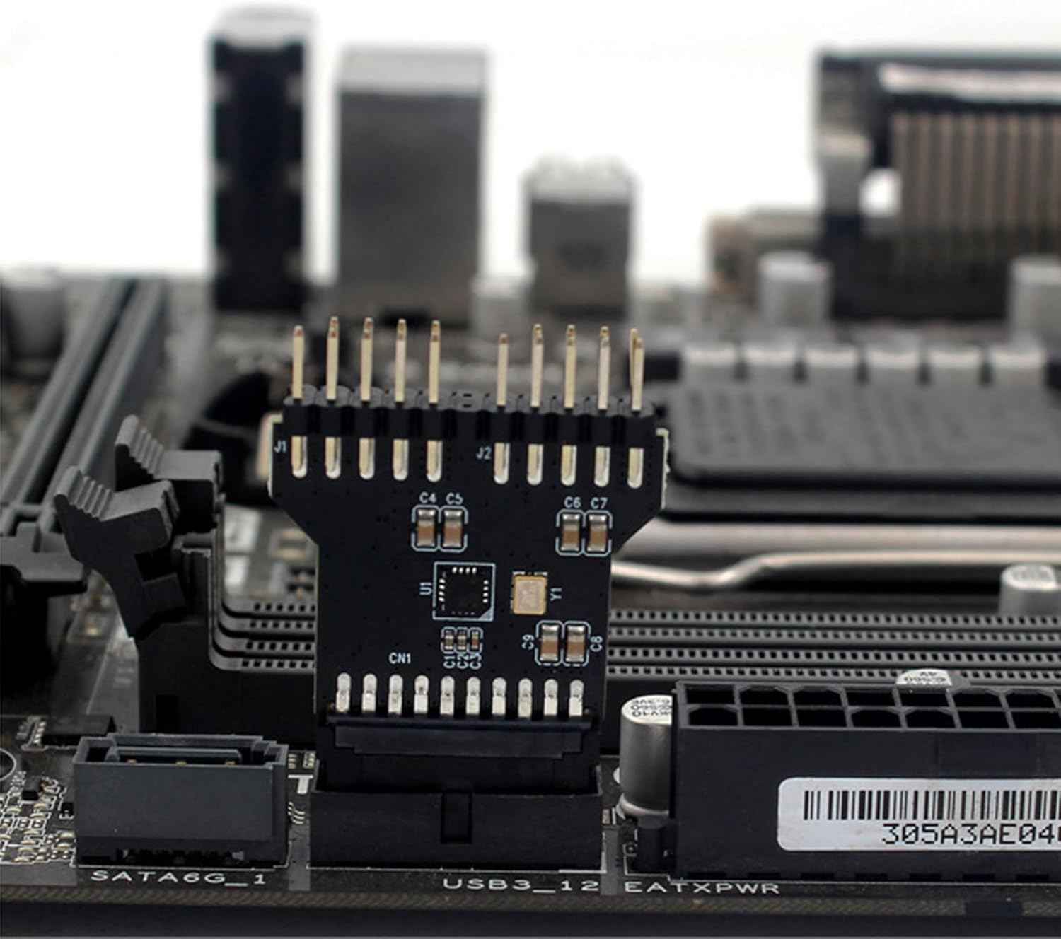 WLGQ USB 3.0 to USB 2.0 Adapter - 19/20 PIN to Dual Motherboard 9PIN Converter, Black PCB Board - WLGQHUB