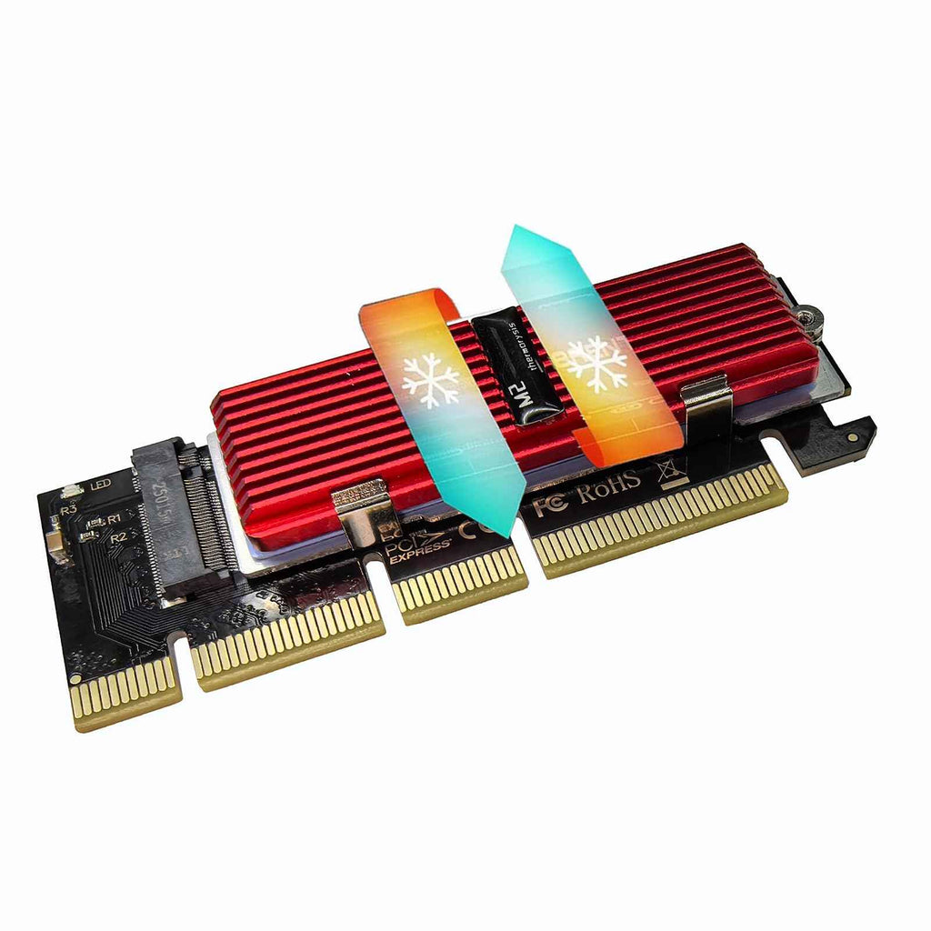 WLGQ M.2 NVMe SSD to PCIe Adapter Card - Black, Supports 2230/2242/2260/2280 - WLGQHUB