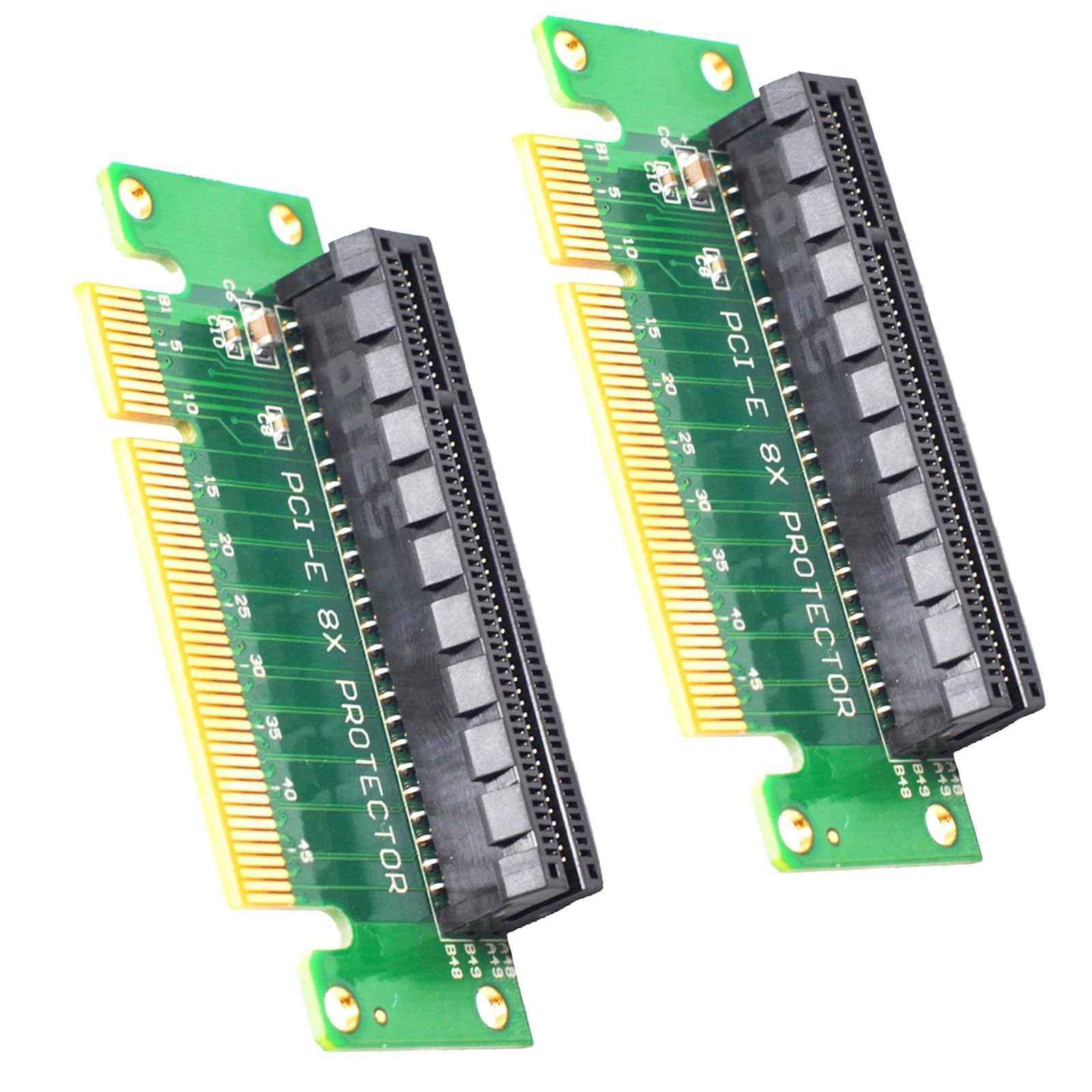 WLGQ PCIe X8 Riser Card Male to Female Adapter, PCI Express 8X Left 90 Degree for Server, Desktop, and Bitcoin Mining Machines - WLGQHUB