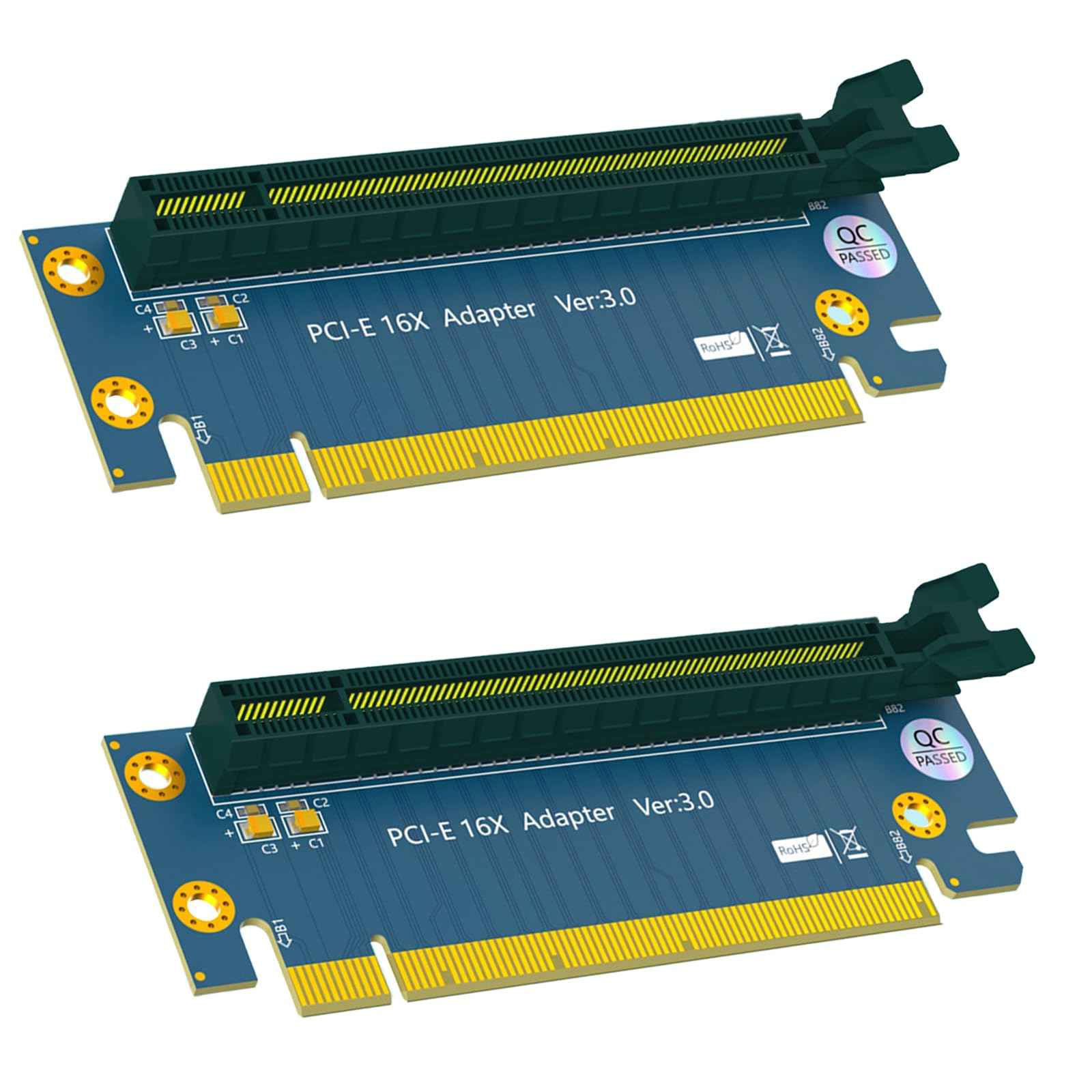 WLGQ PCI-E Riser Card Adapter - PCI Express Version 4.0, 90 Degree Male to Female Adapter - WLGQHUB