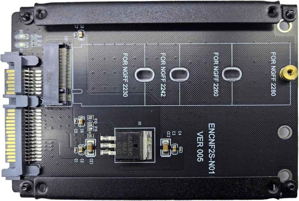 WLGQ M.2 to SATA Adapter Card with Desktop Hard Drive Bracket - NGFF B Key SSD Interface - WLGQHUB