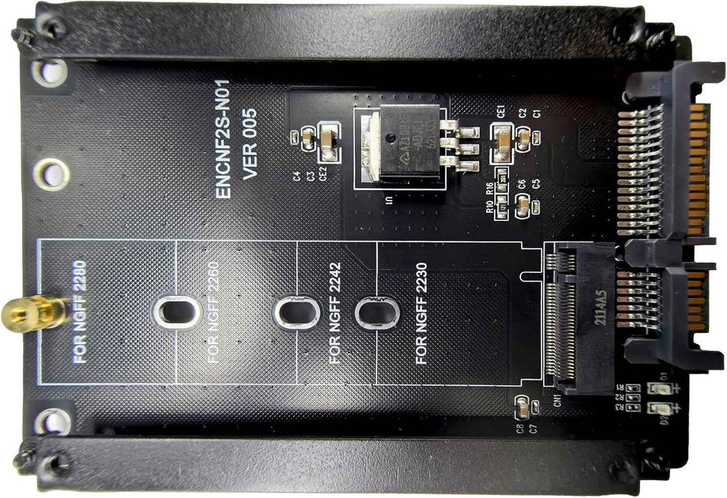 WLGQ M.2 to SATA Adapter Card with Desktop Hard Drive Bracket - NGFF B Key SSD Interface - WLGQHUB
