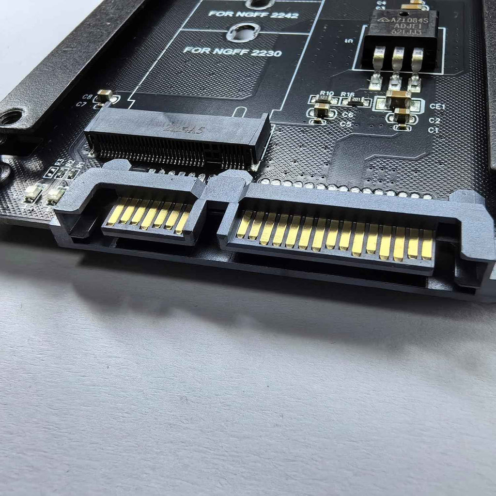 WLGQ M.2 to SATA Adapter Card with Desktop Hard Drive Bracket - NGFF B Key SSD Interface - WLGQHUB